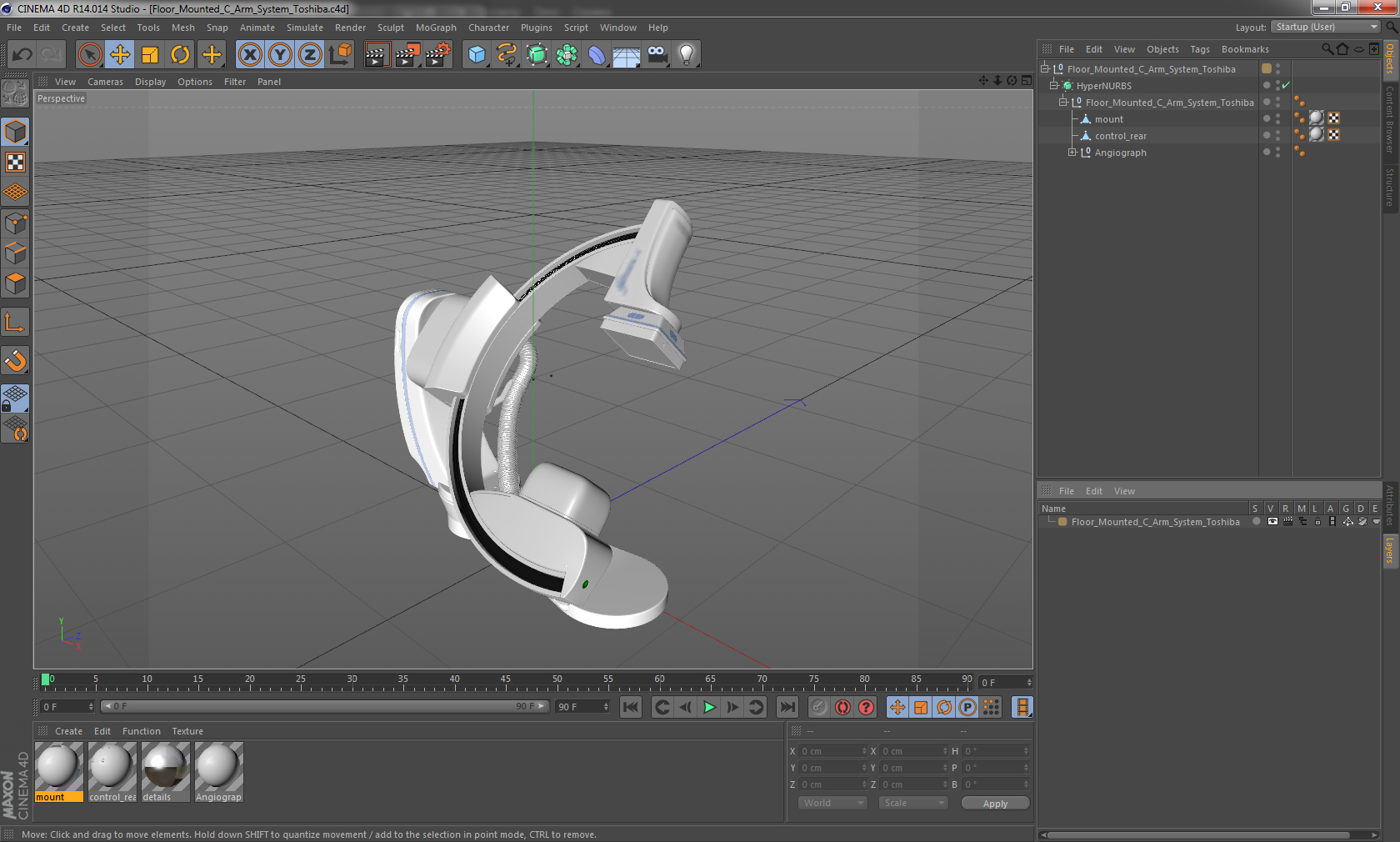 Floor Mounted C Arm System Toshiba 3D model