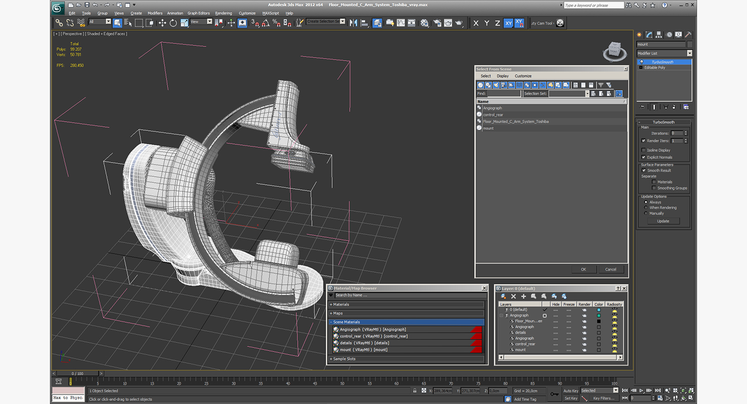 Floor Mounted C Arm System Toshiba 3D model