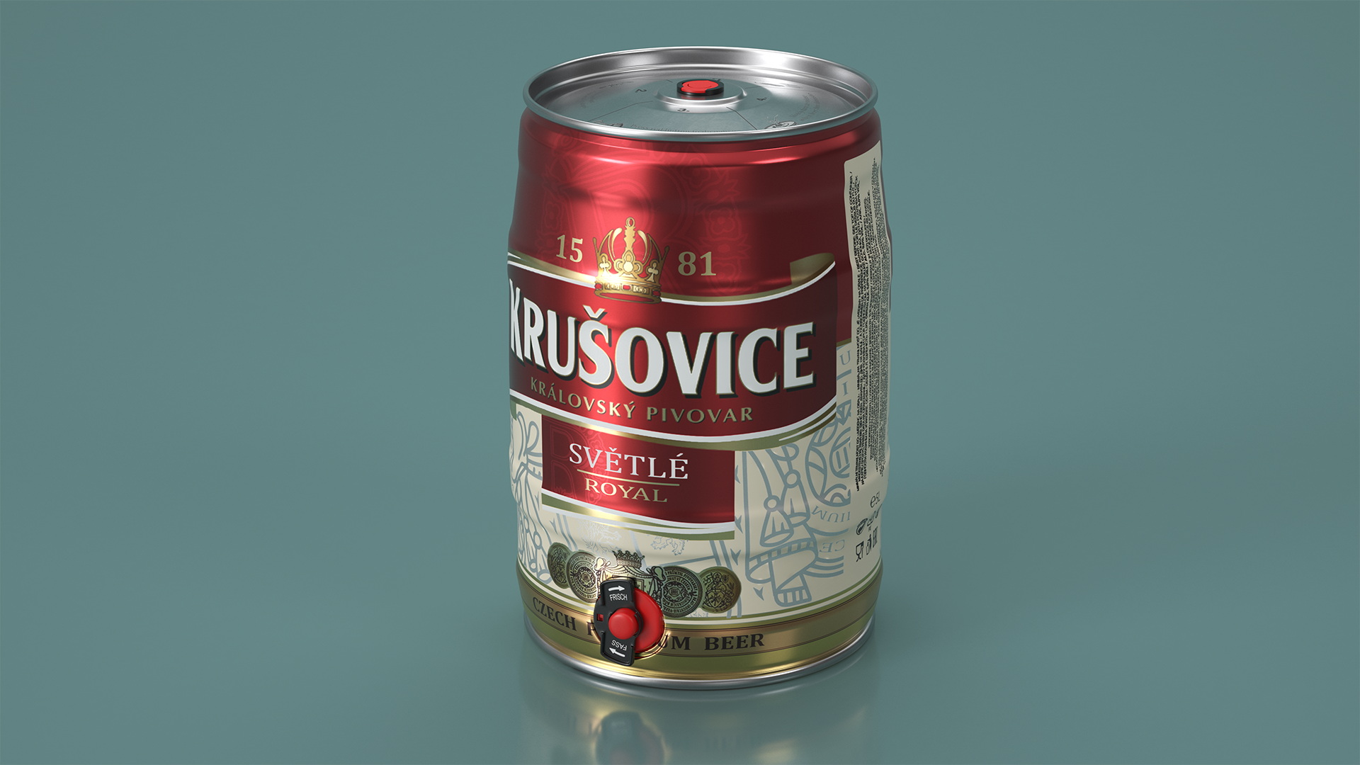 Krusovice Beer 5 Liter Barrel 3D model