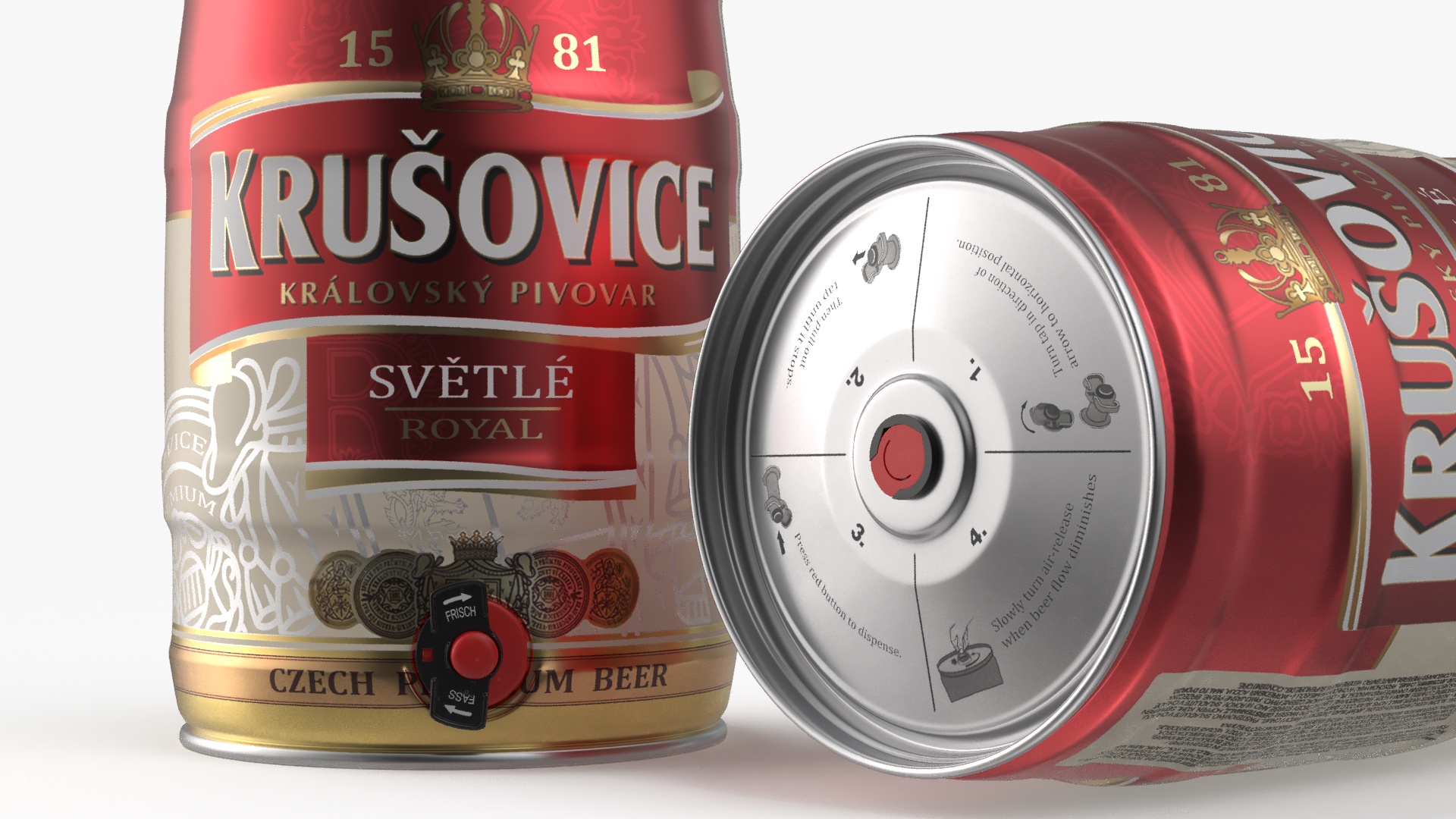 Krusovice Beer 5 Liter Barrel 3D model