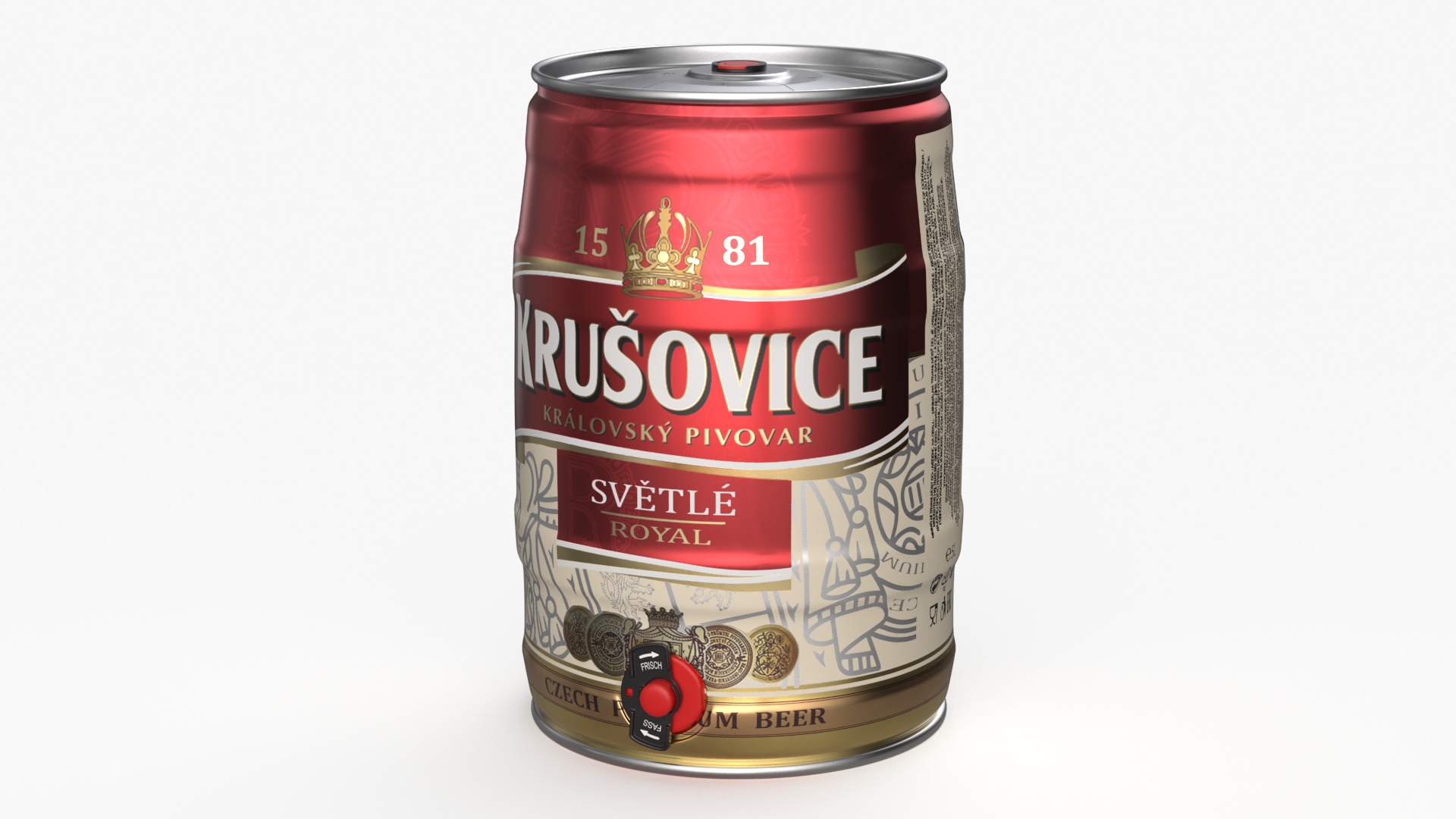Krusovice Beer 5 Liter Barrel 3D model