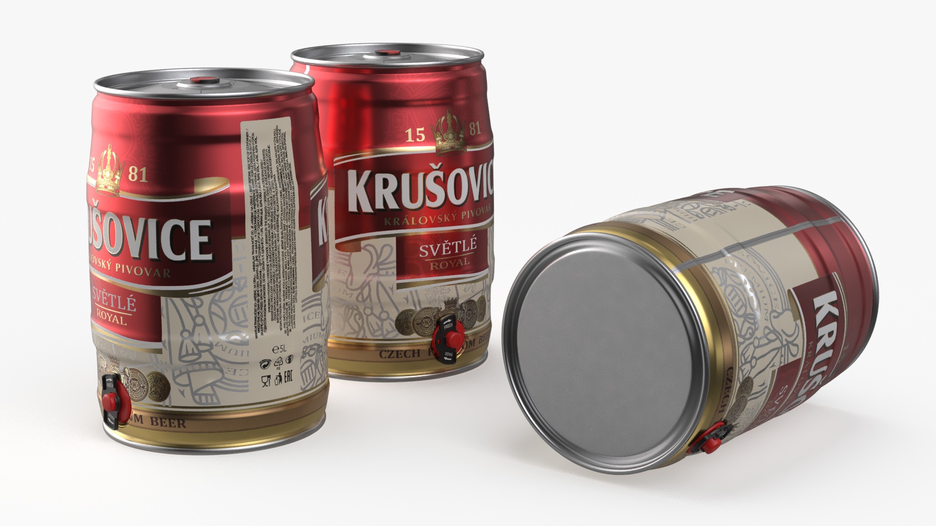 Krusovice Beer 5 Liter Barrel 3D model