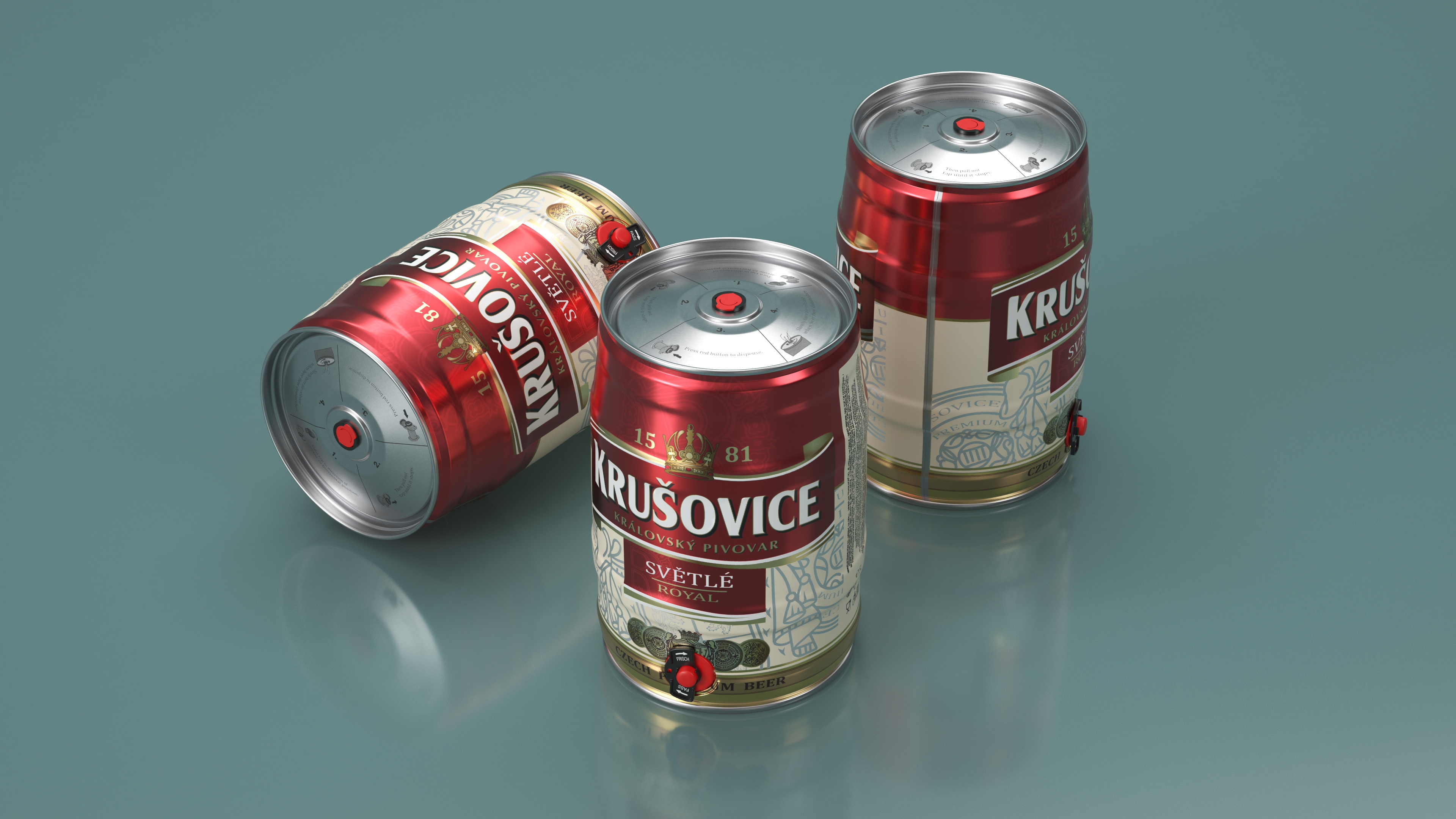 Krusovice Beer 5 Liter Barrel 3D model