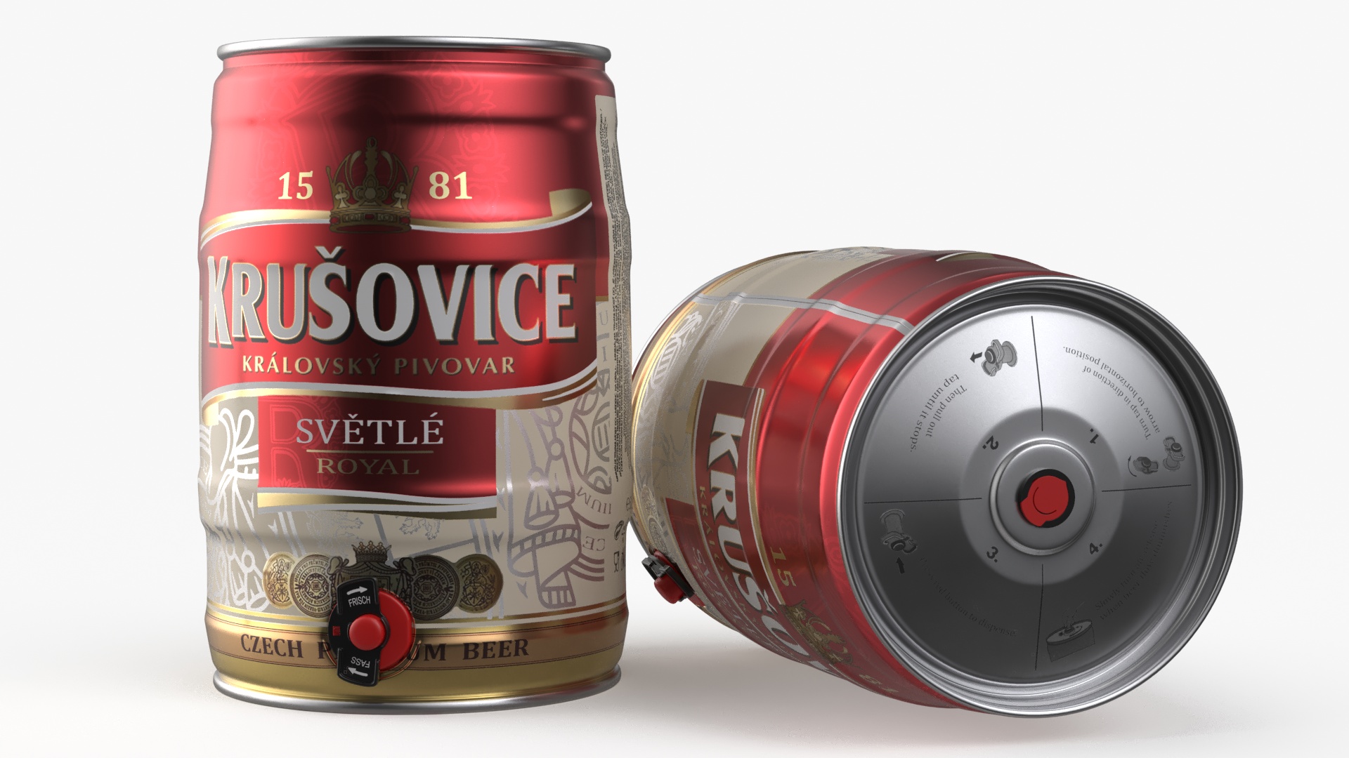 Krusovice Beer 5 Liter Barrel 3D model