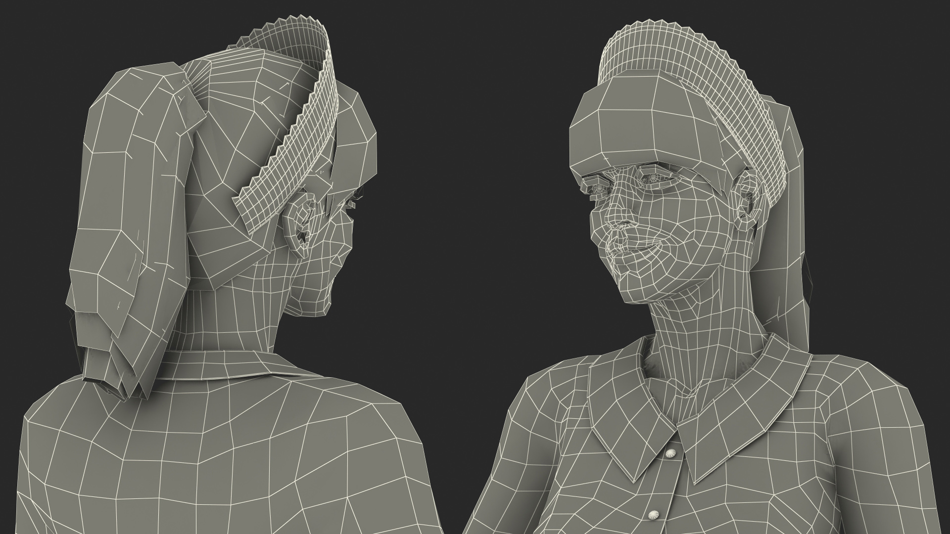 Housekeeping Maid with Handheld Vacuum Cleaner Rigged for Maya 3D