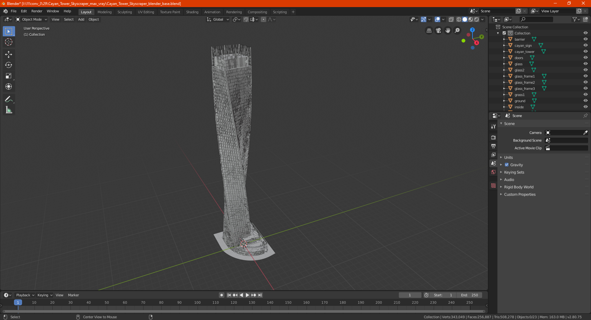 Cayan Tower Skyscraper 3D