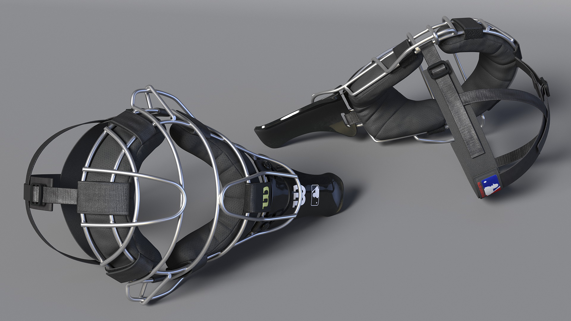 Umpire Baseball Catcher Mask Black 3D model