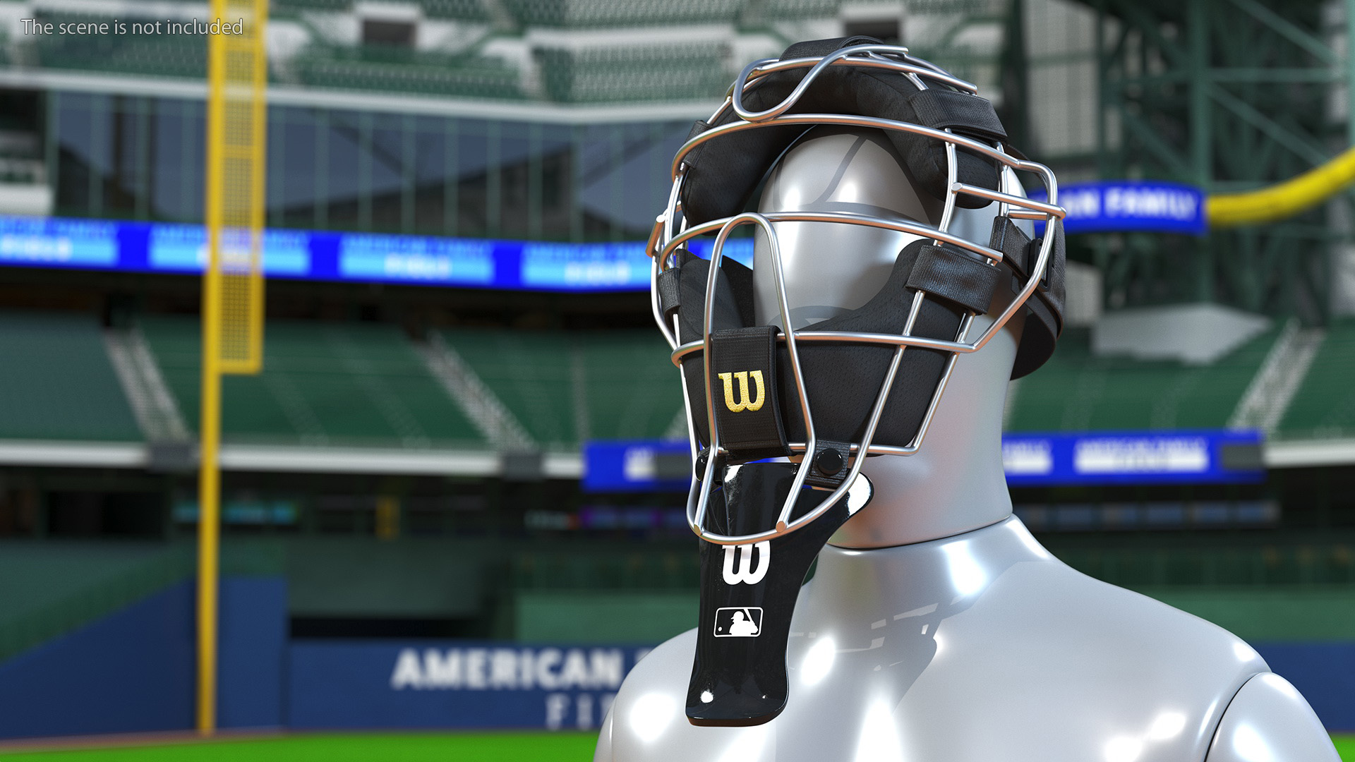 Umpire Baseball Catcher Mask Black 3D model