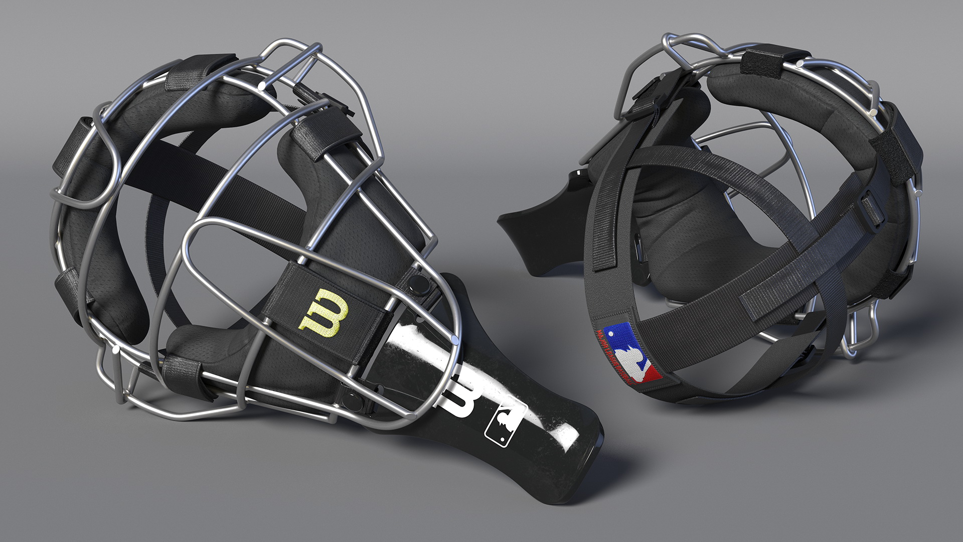 Umpire Baseball Catcher Mask Black 3D model
