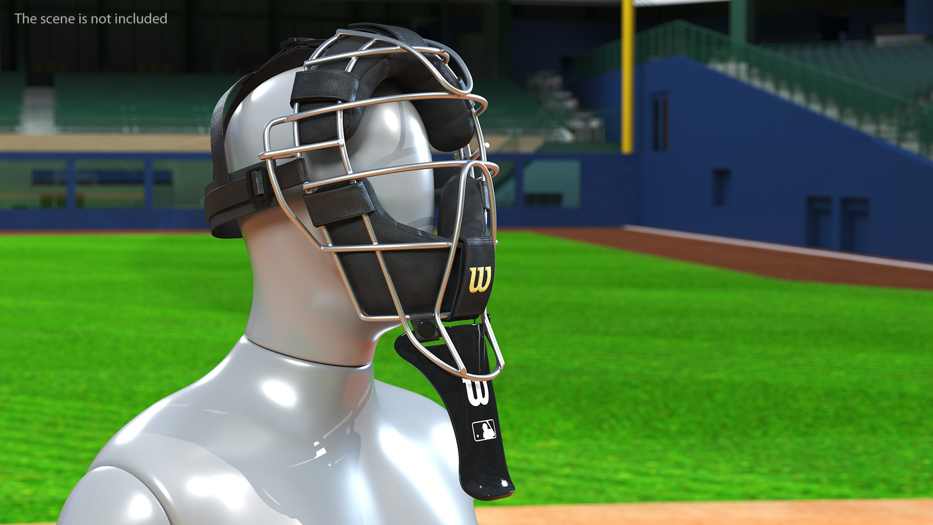 Umpire Baseball Catcher Mask Black 3D model
