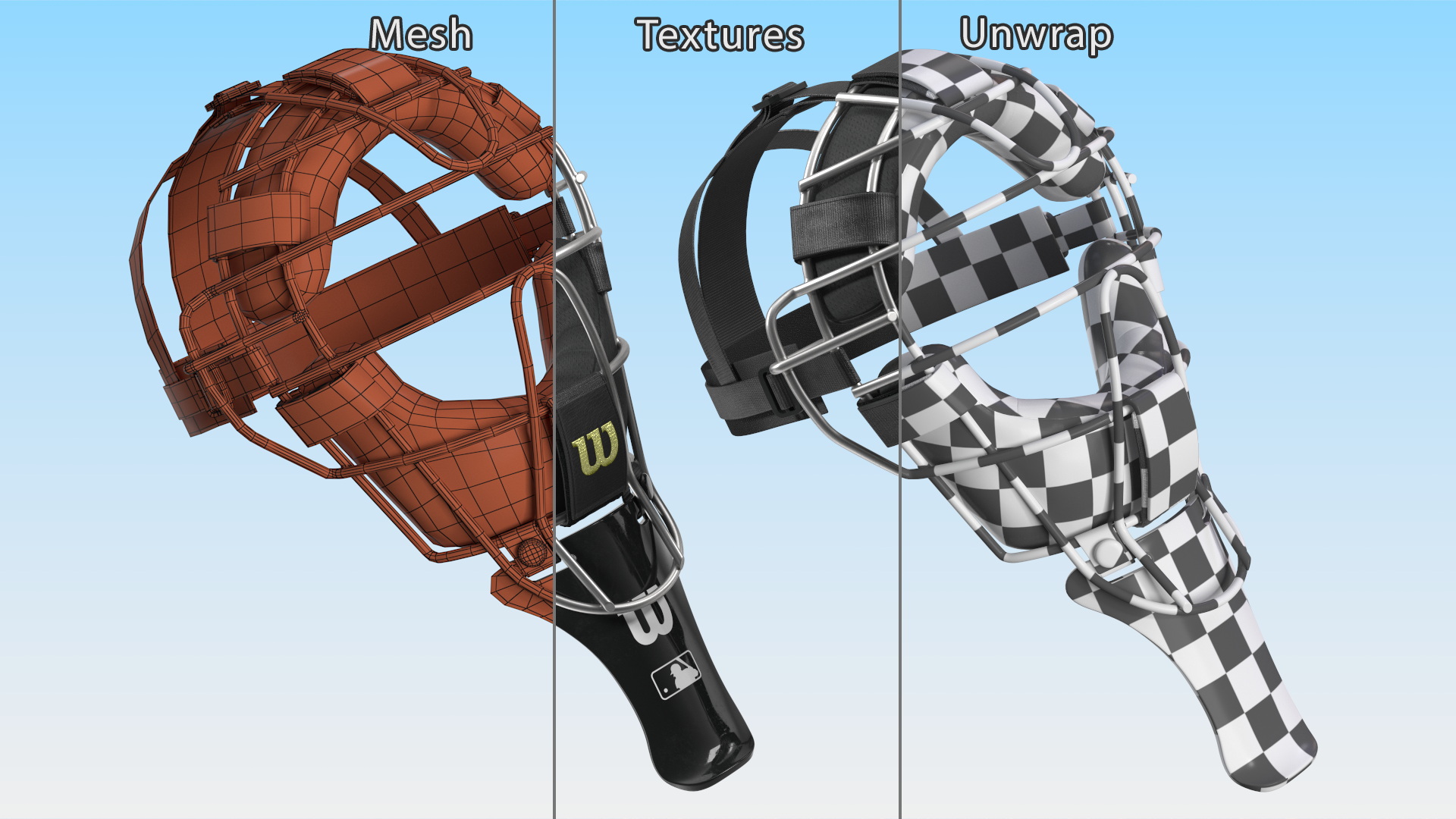 Umpire Baseball Catcher Mask Black 3D model