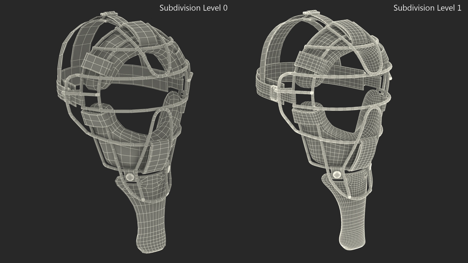 Umpire Baseball Catcher Mask Black 3D model