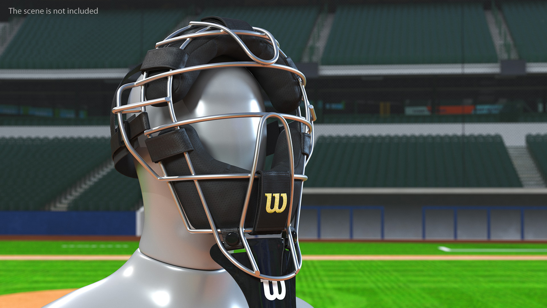 Umpire Baseball Catcher Mask Black 3D model