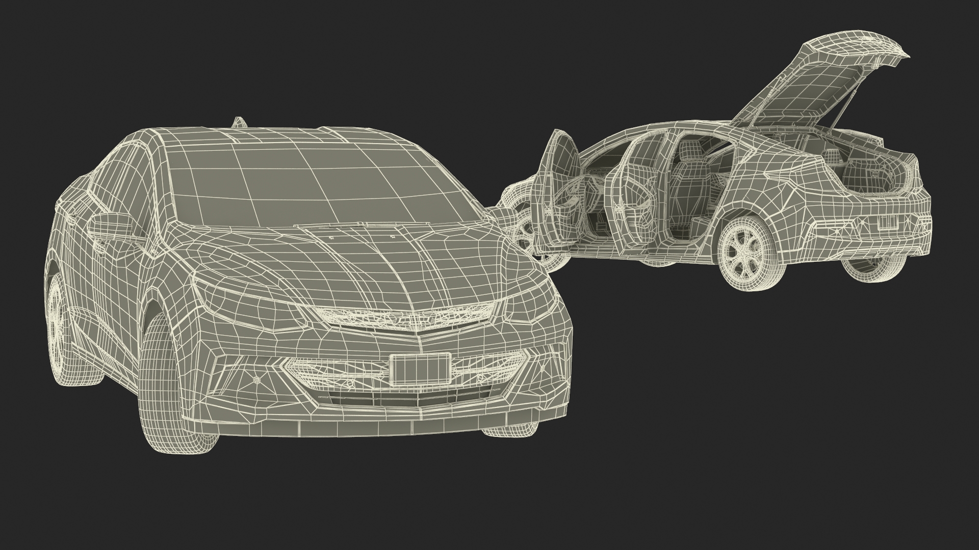 3D model Chevrolet Volt Rigged for Maya