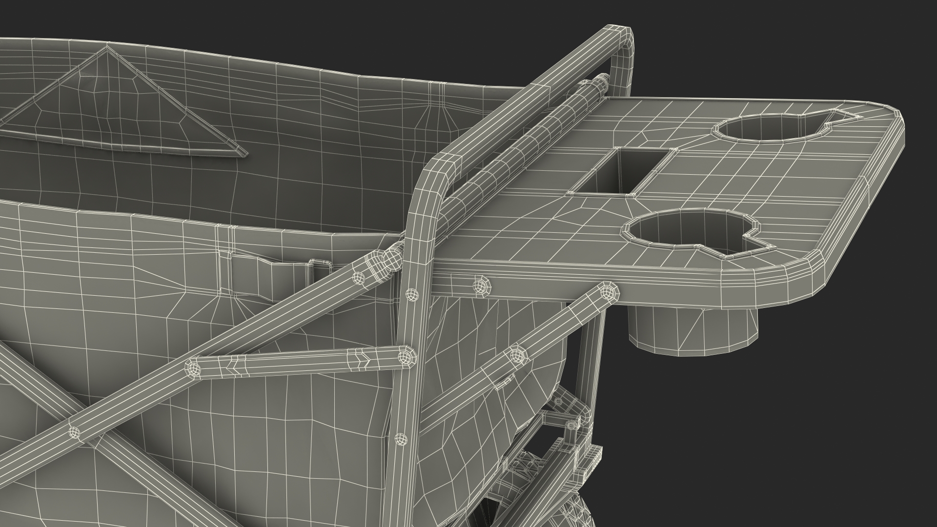 Grey Collapsible Wagon Rigged 3D model