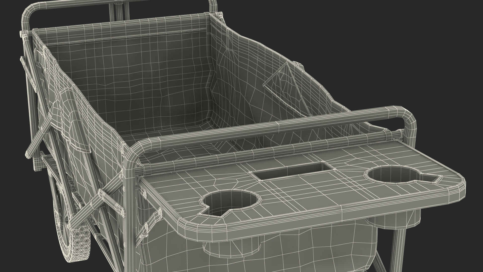 Grey Collapsible Wagon Rigged 3D model