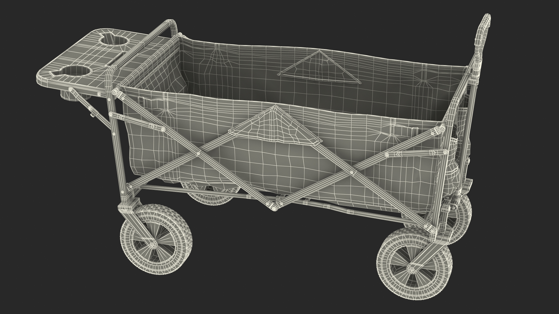 Grey Collapsible Wagon Rigged 3D model