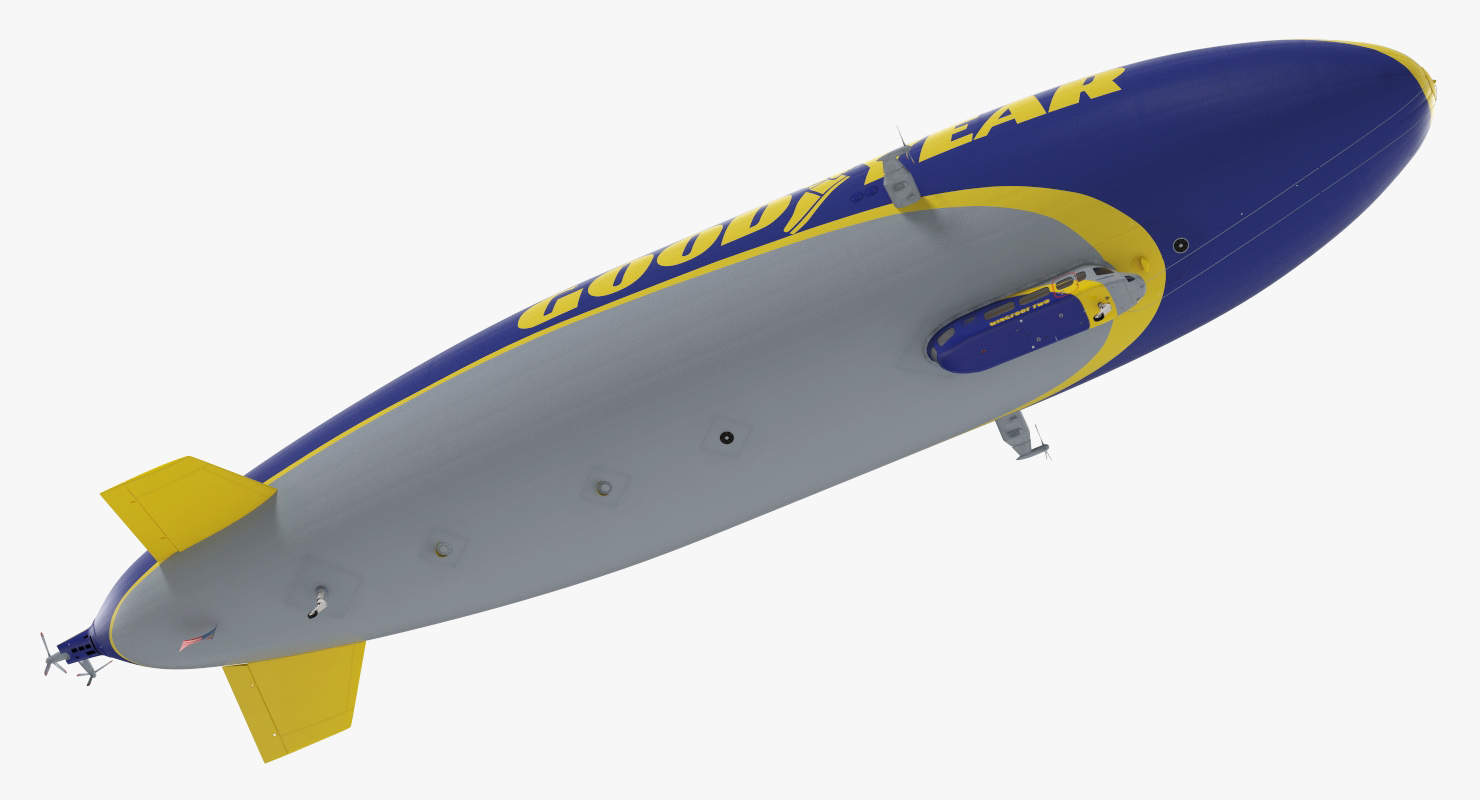 Goodyear Blimp Airship Rigged 3D model