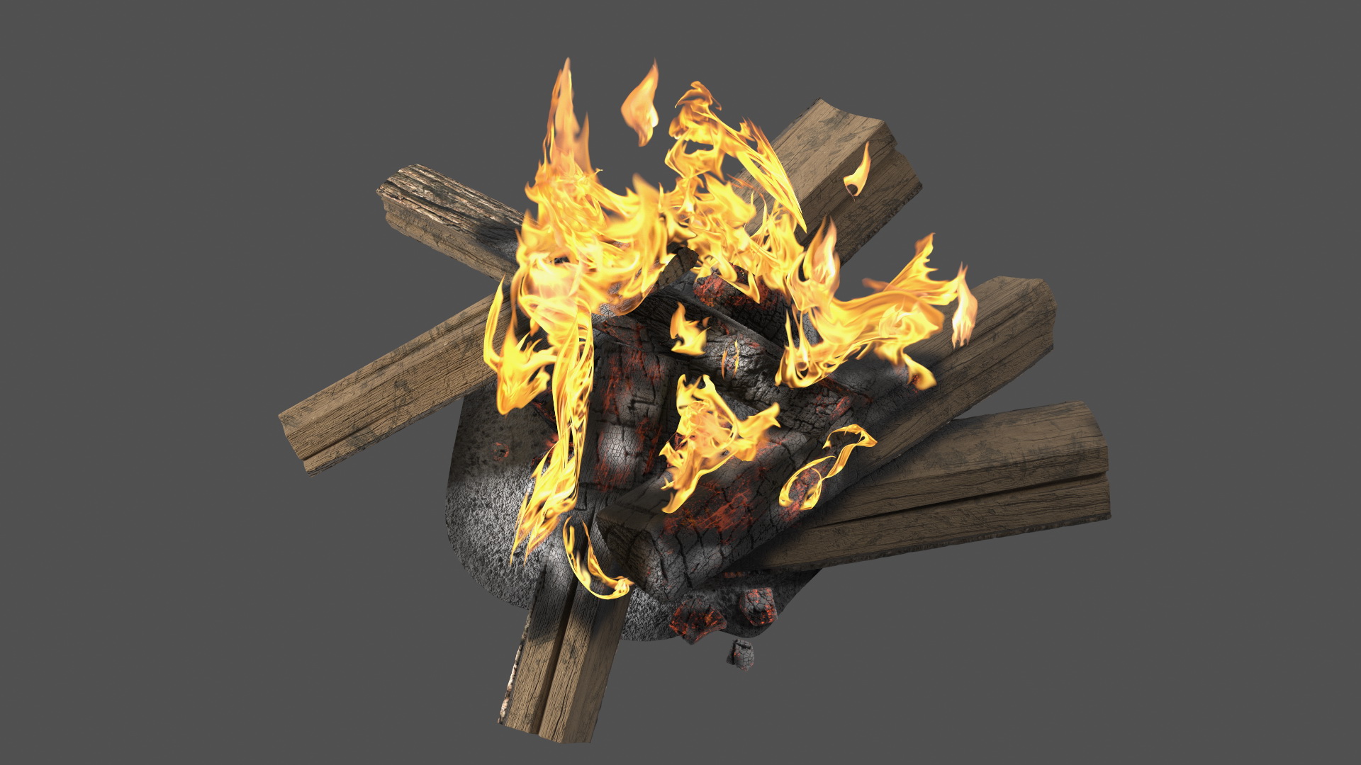 3D Fire from Wooden Logs