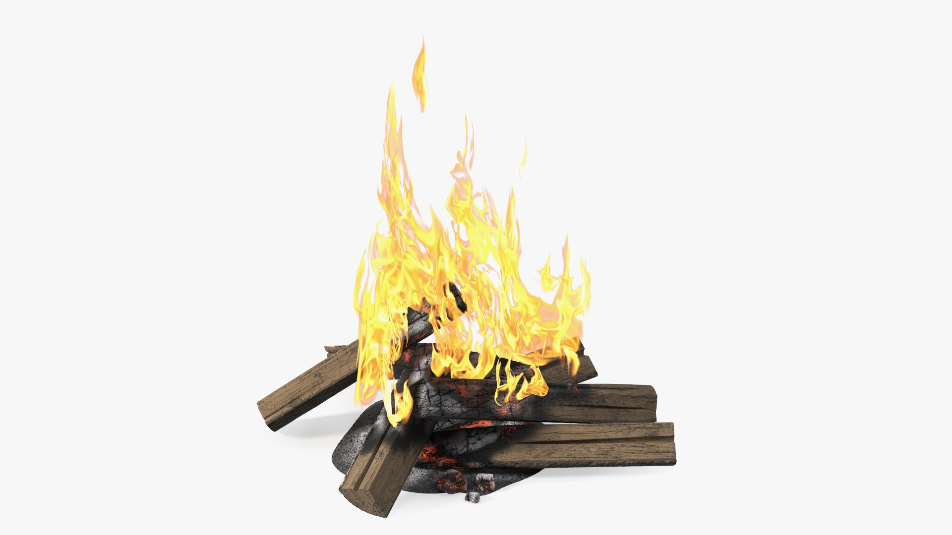 3D Fire from Wooden Logs