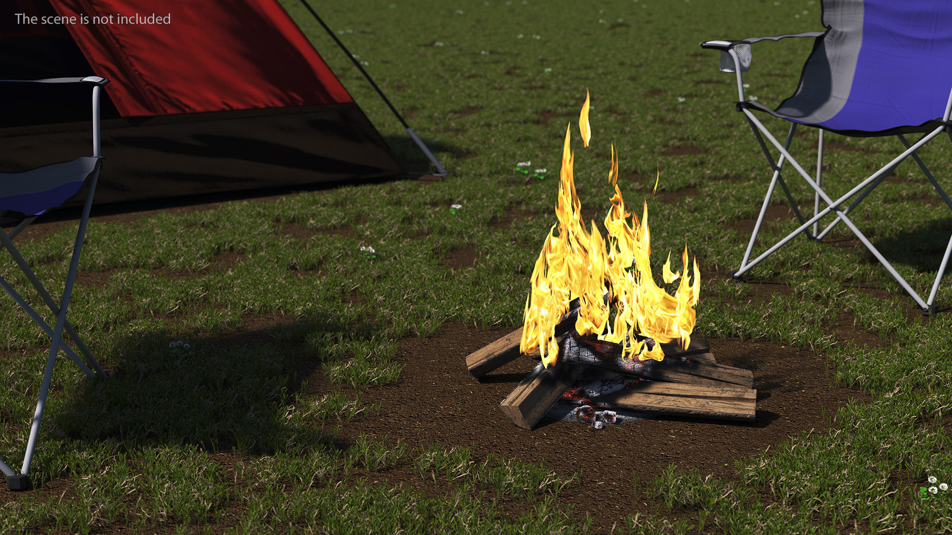 3D Fire from Wooden Logs