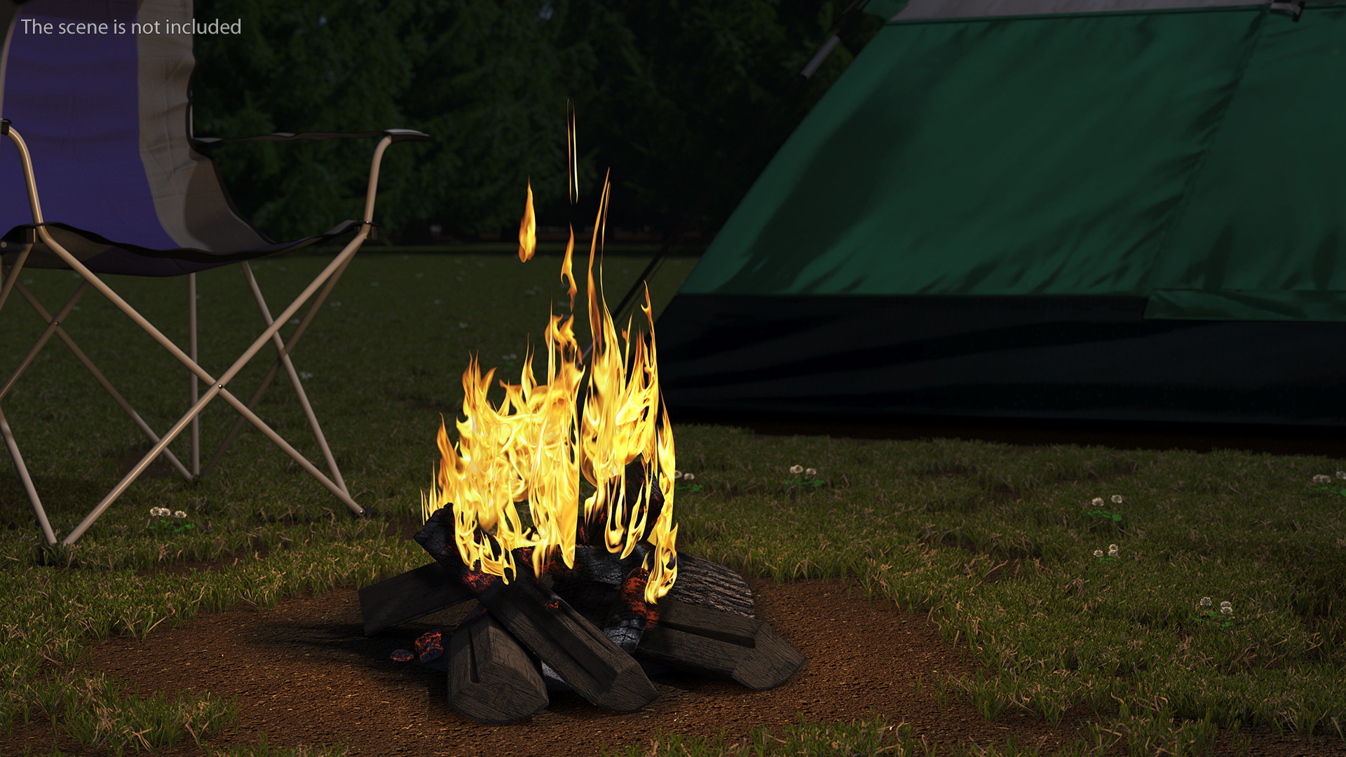 3D Fire from Wooden Logs