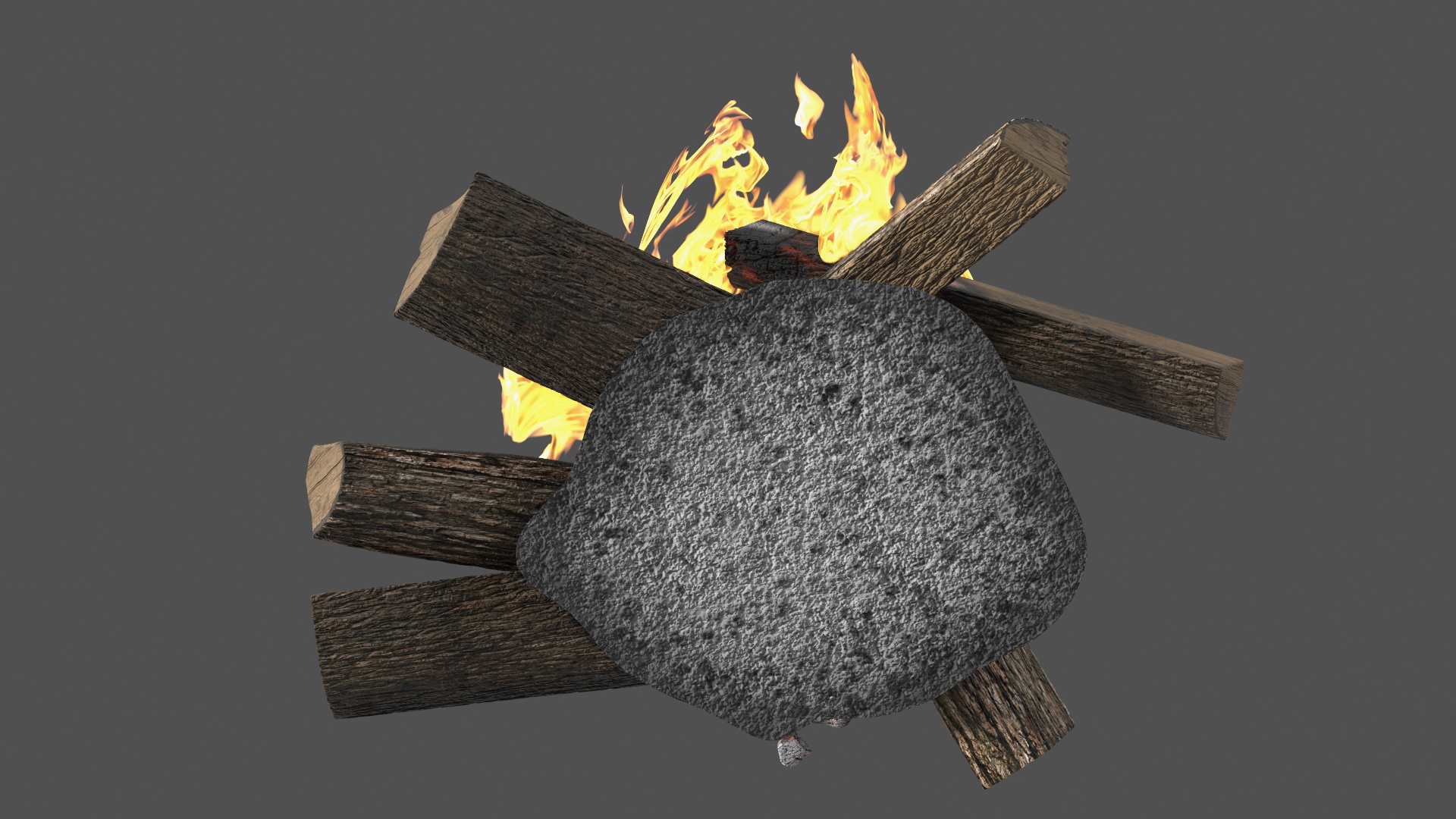 3D Fire from Wooden Logs