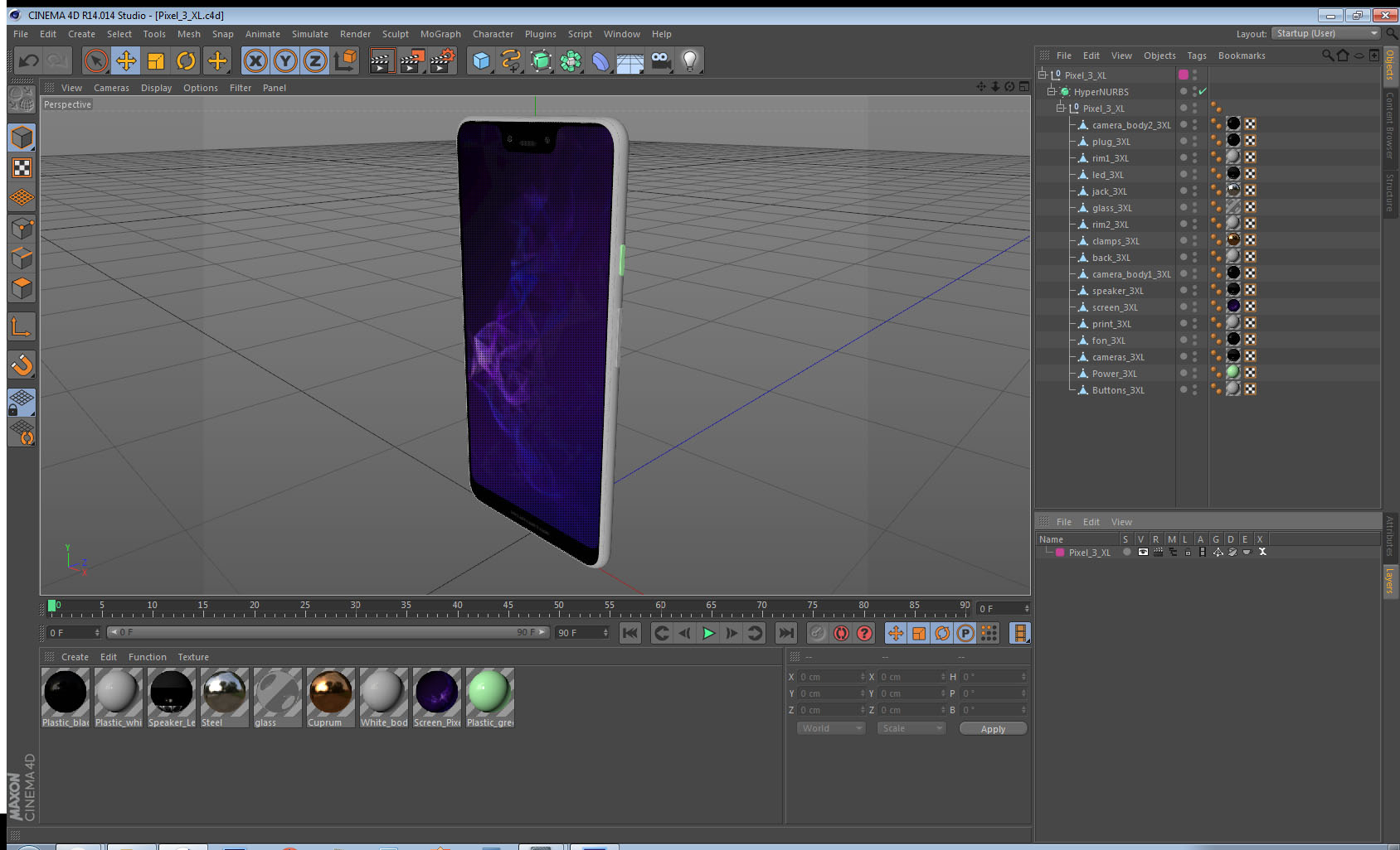 3D model Pixel 3 XL