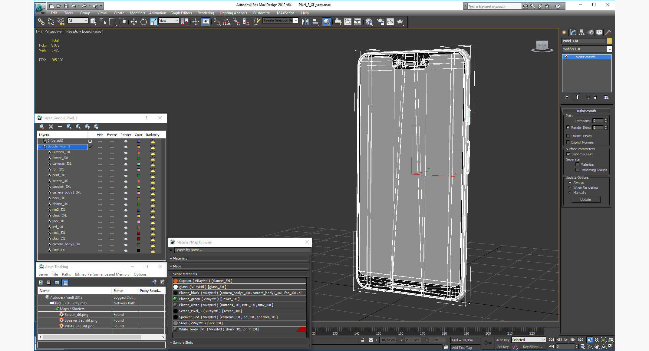 3D model Pixel 3 XL