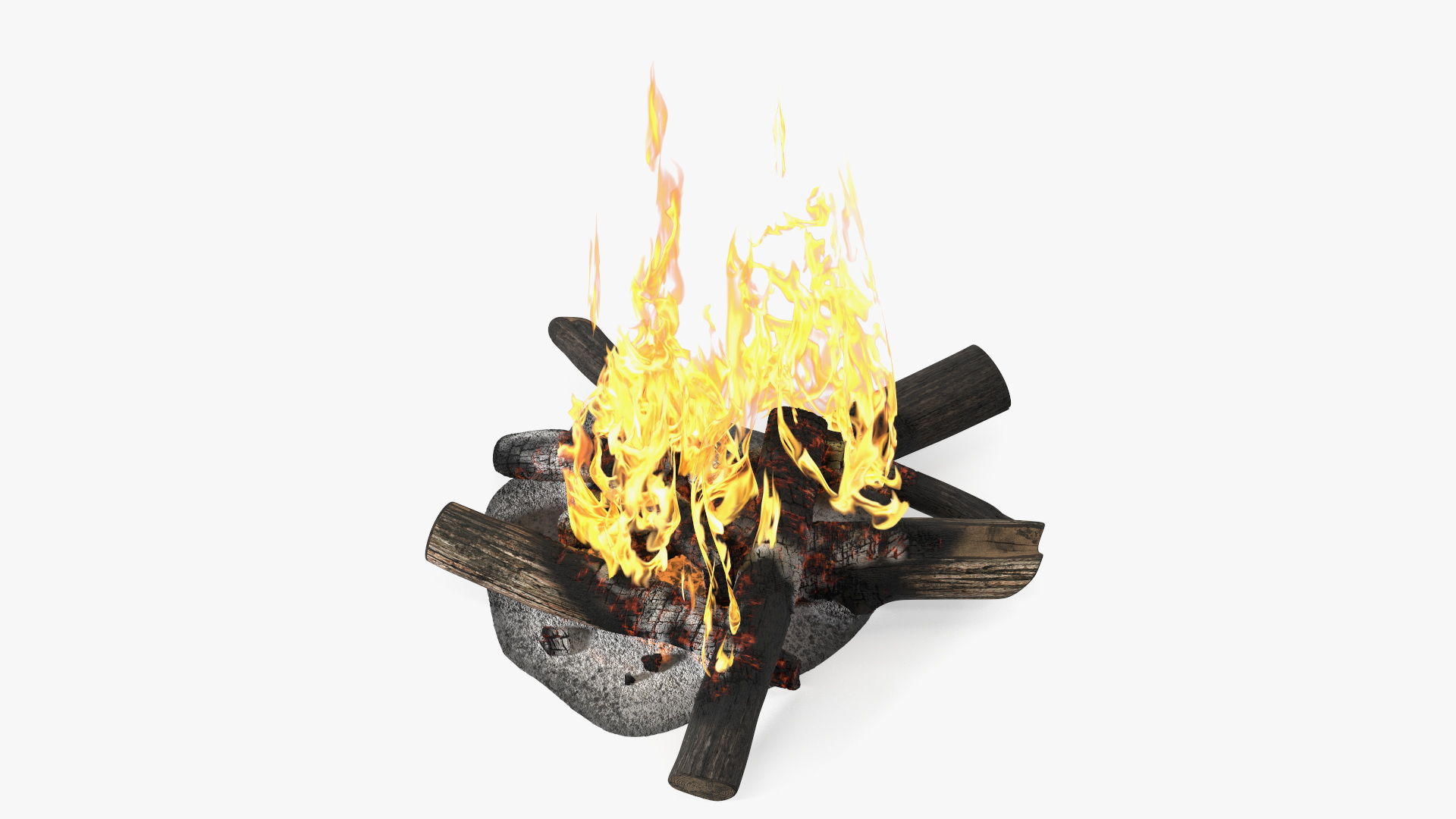 Bonfire of Wooden Logs 3D