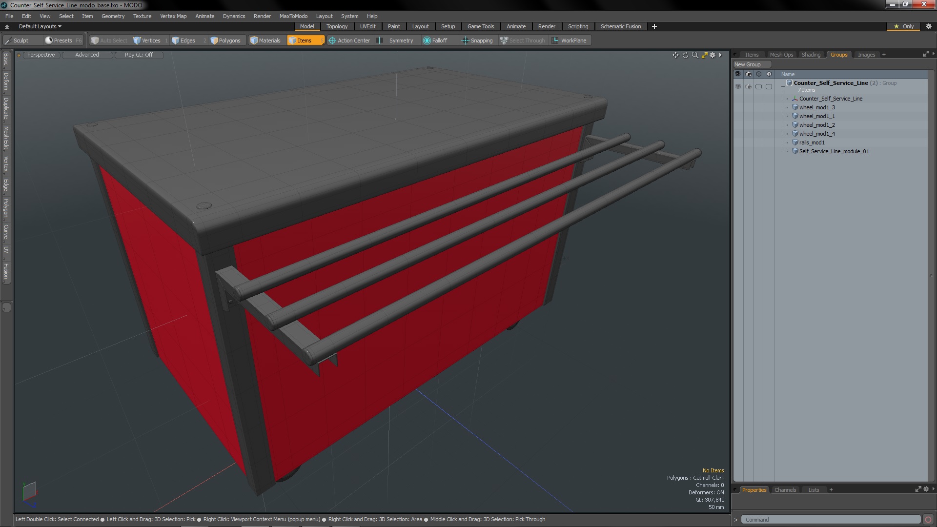 3D model Counter Self Service Line