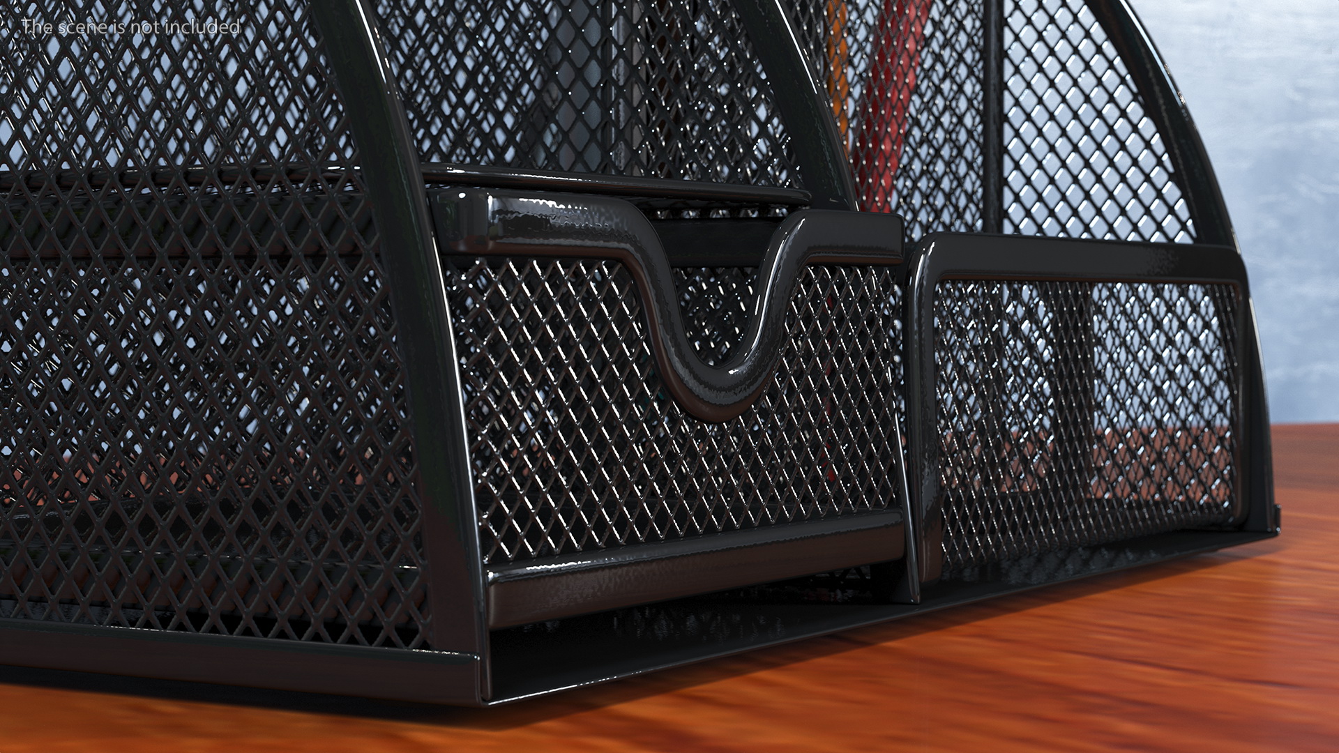 3D Black Organizer with Drawer and Pencil model