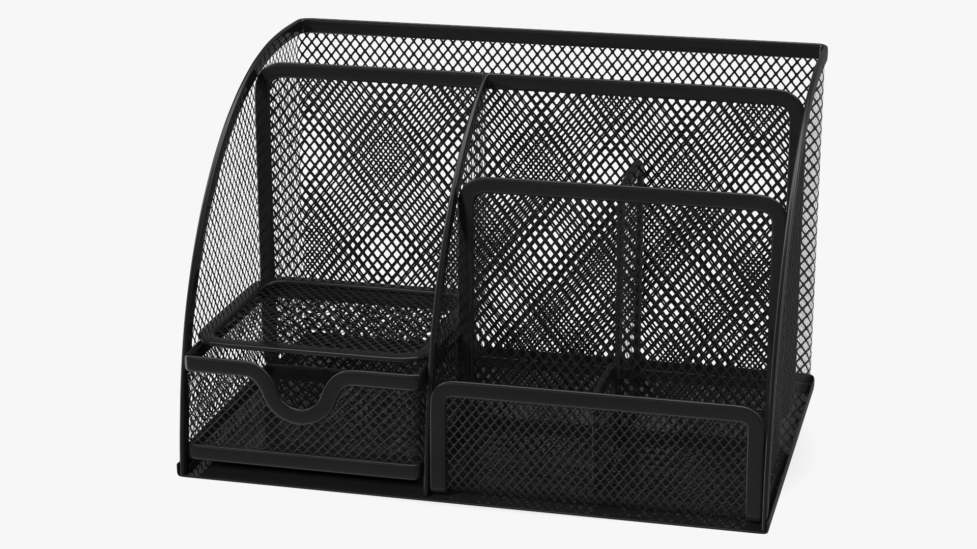 3D Black Organizer with Drawer and Pencil model