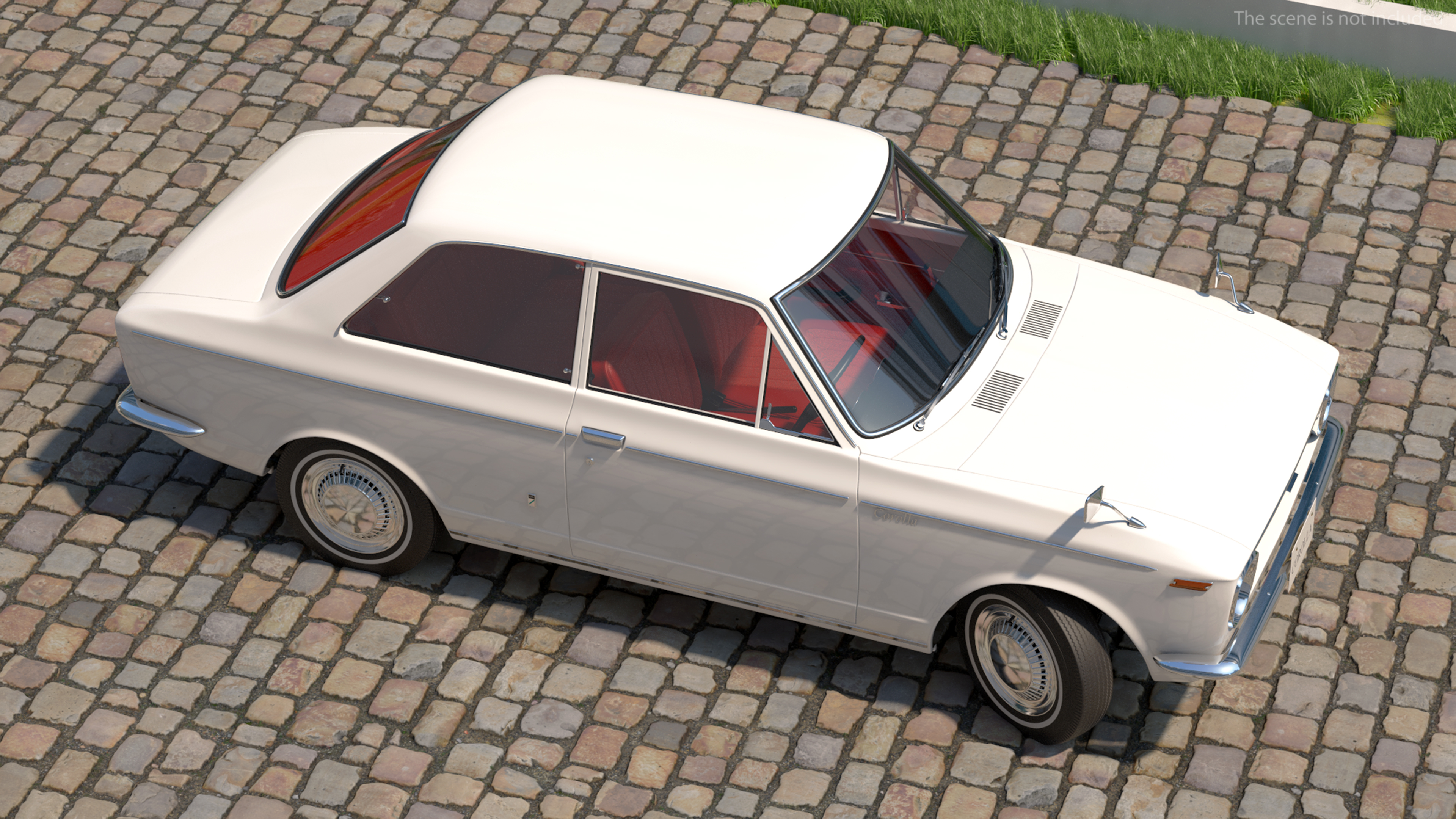 3D 1st Gen Toyota Corolla E10 1966 White Rigged for Maya model