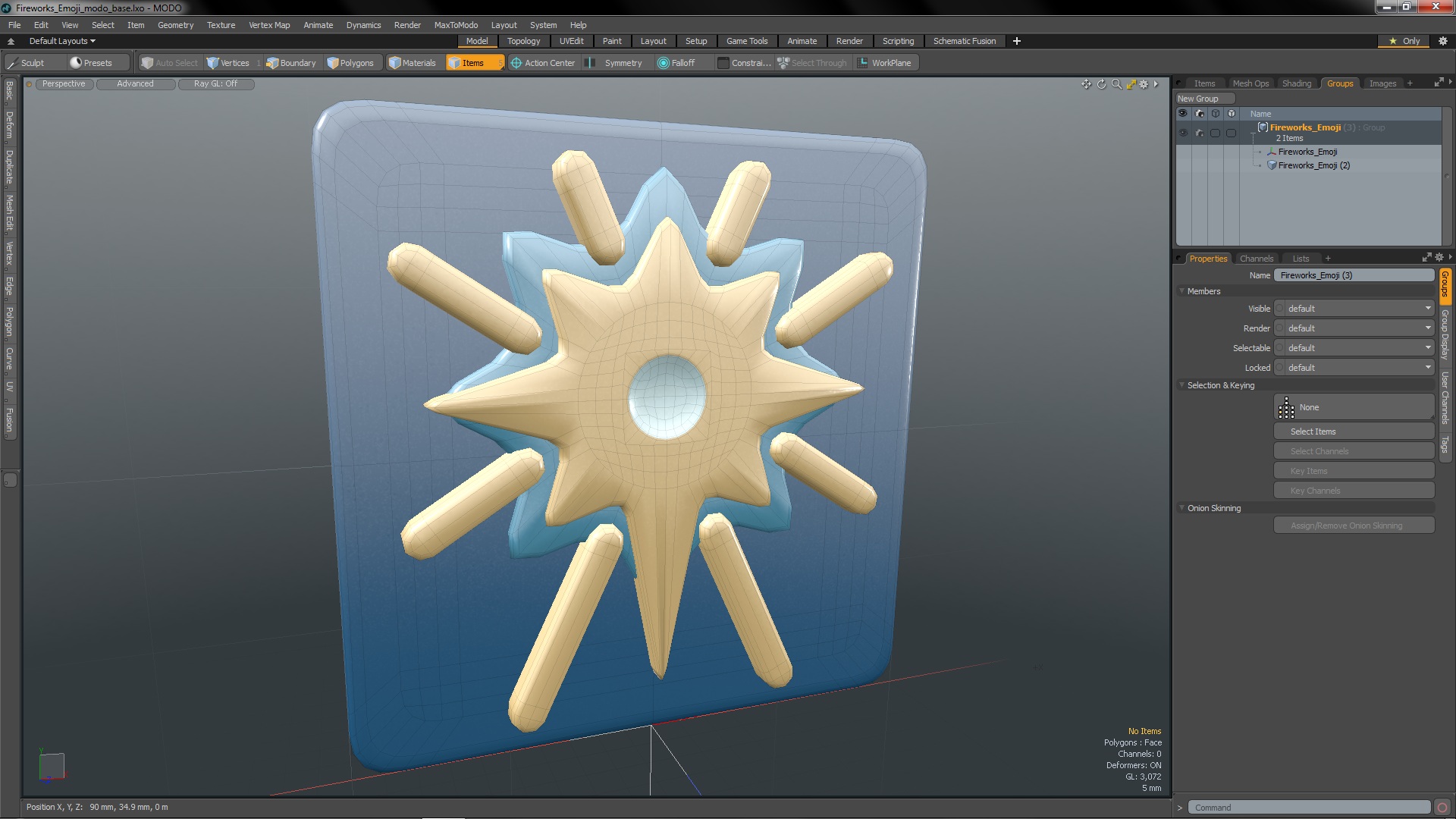 3D model Fireworks Emoji