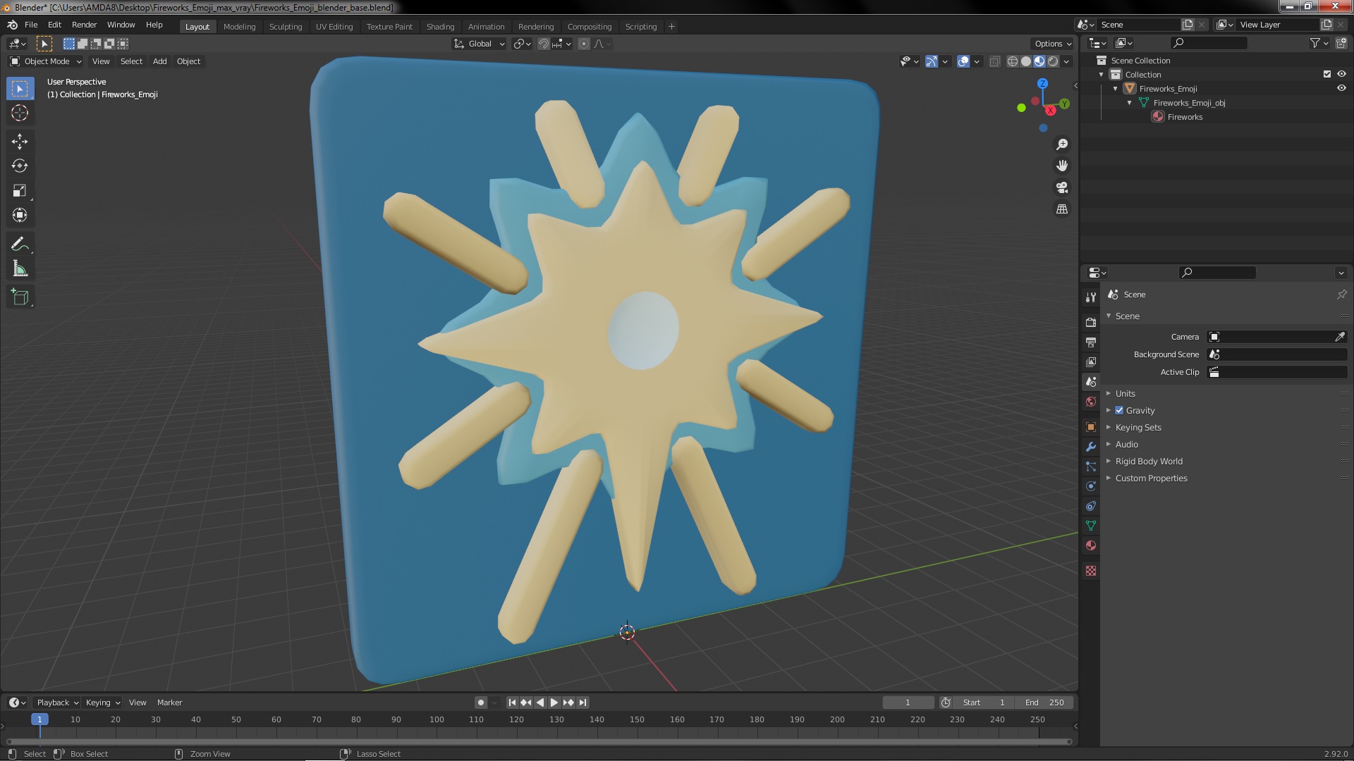 3D model Fireworks Emoji