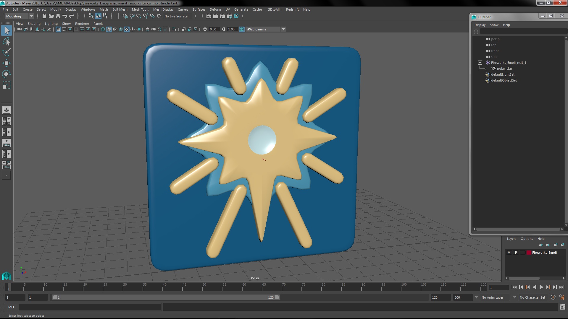 3D model Fireworks Emoji