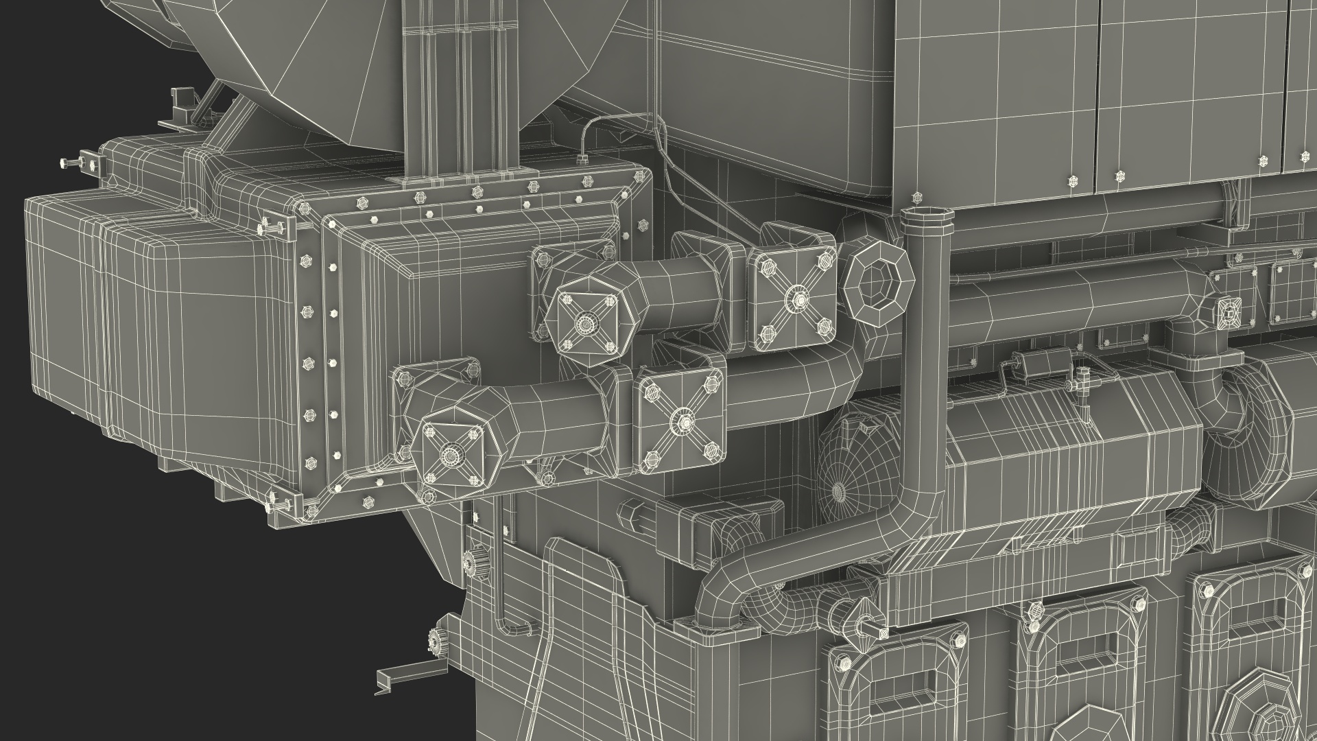3D Marine Engine Blue model