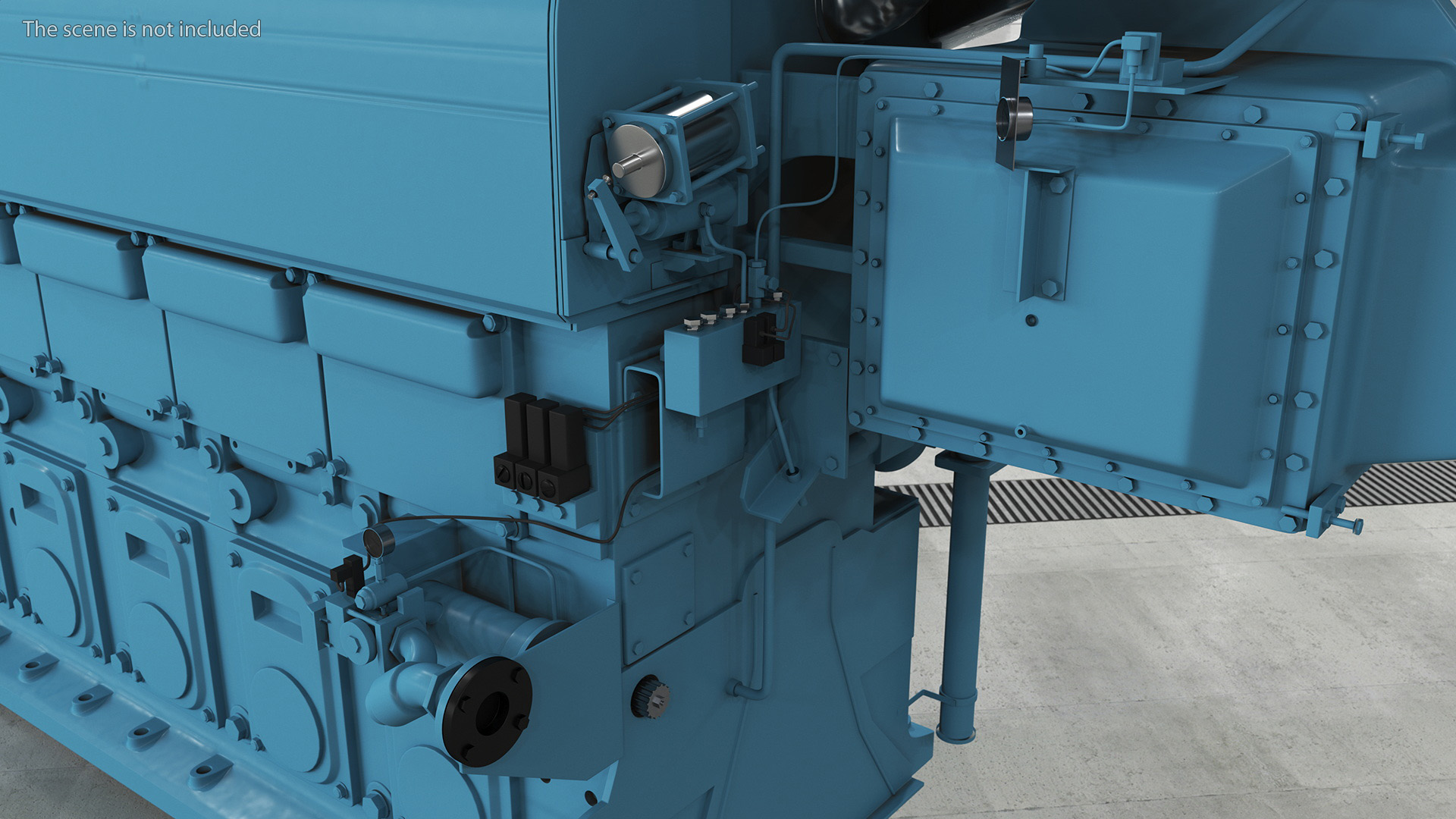 3D Marine Engine Blue model