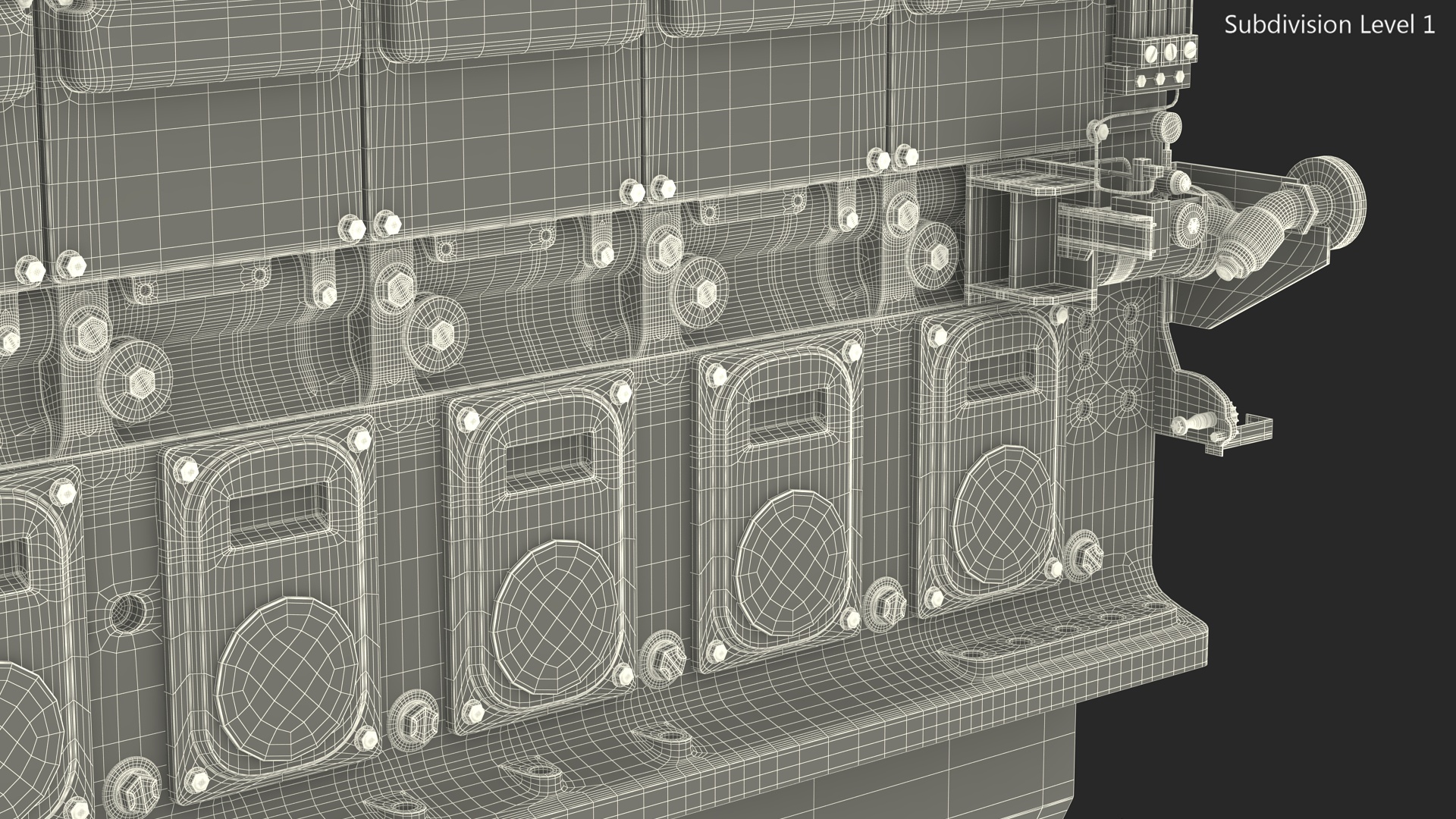 3D Marine Engine Blue model