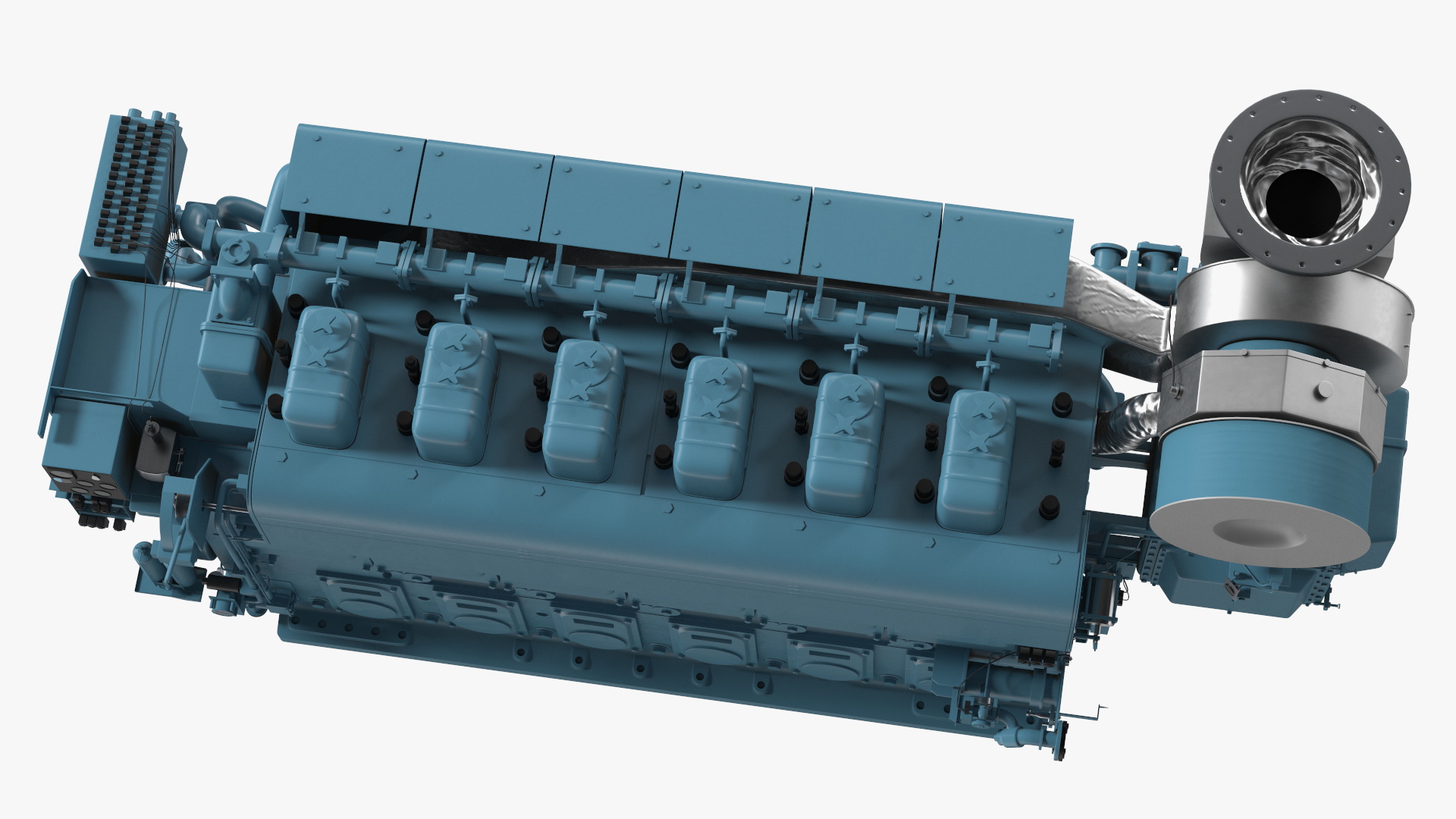 3D Marine Engine Blue model