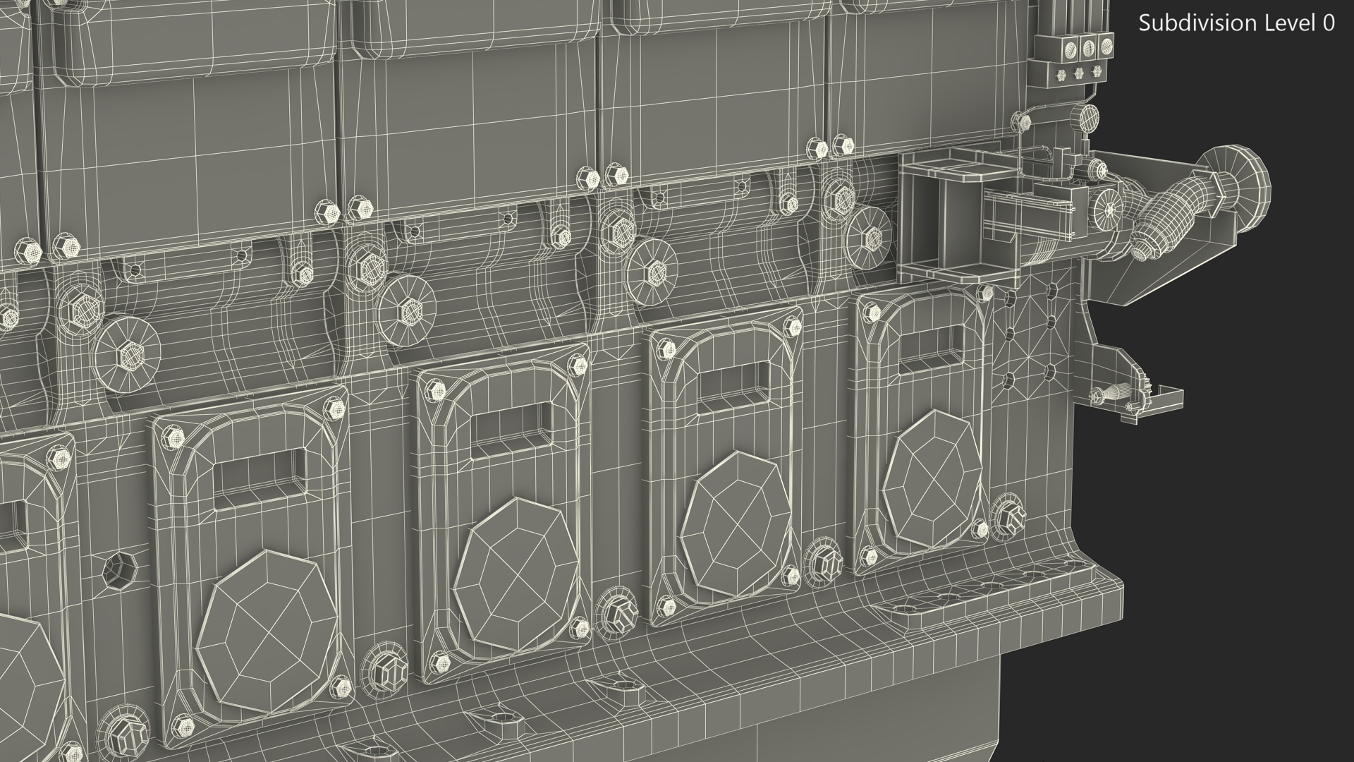 3D Marine Engine Blue model
