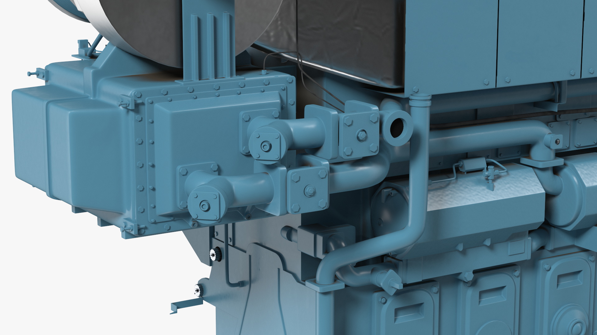 3D Marine Engine Blue model
