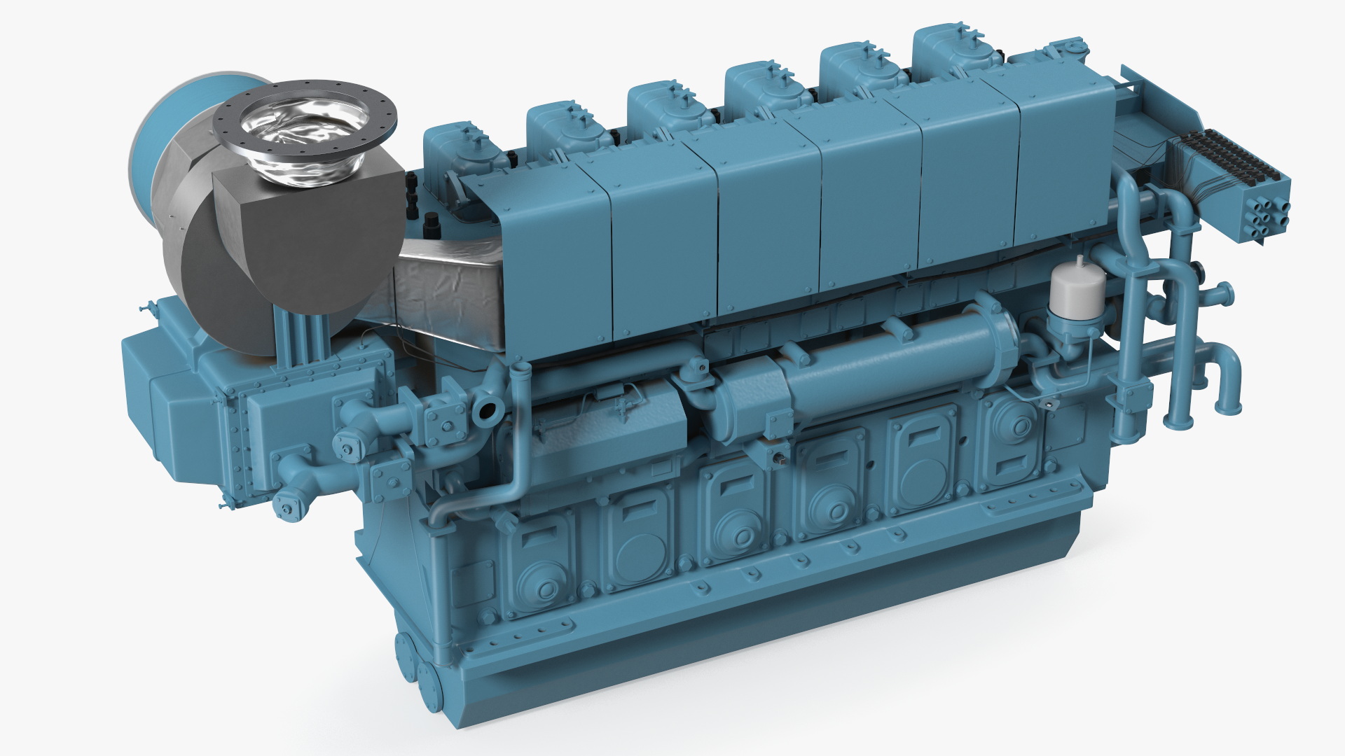 3D Marine Engine Blue model