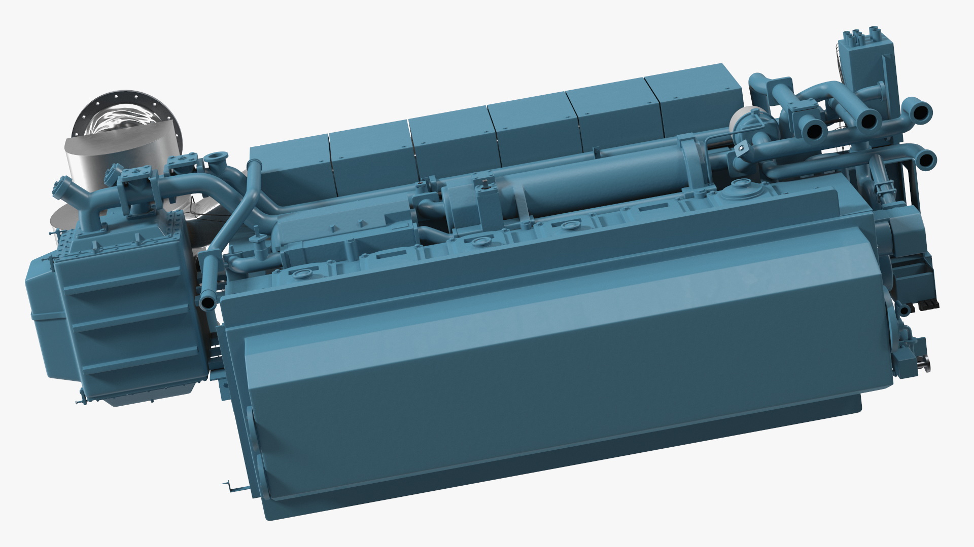 3D Marine Engine Blue model