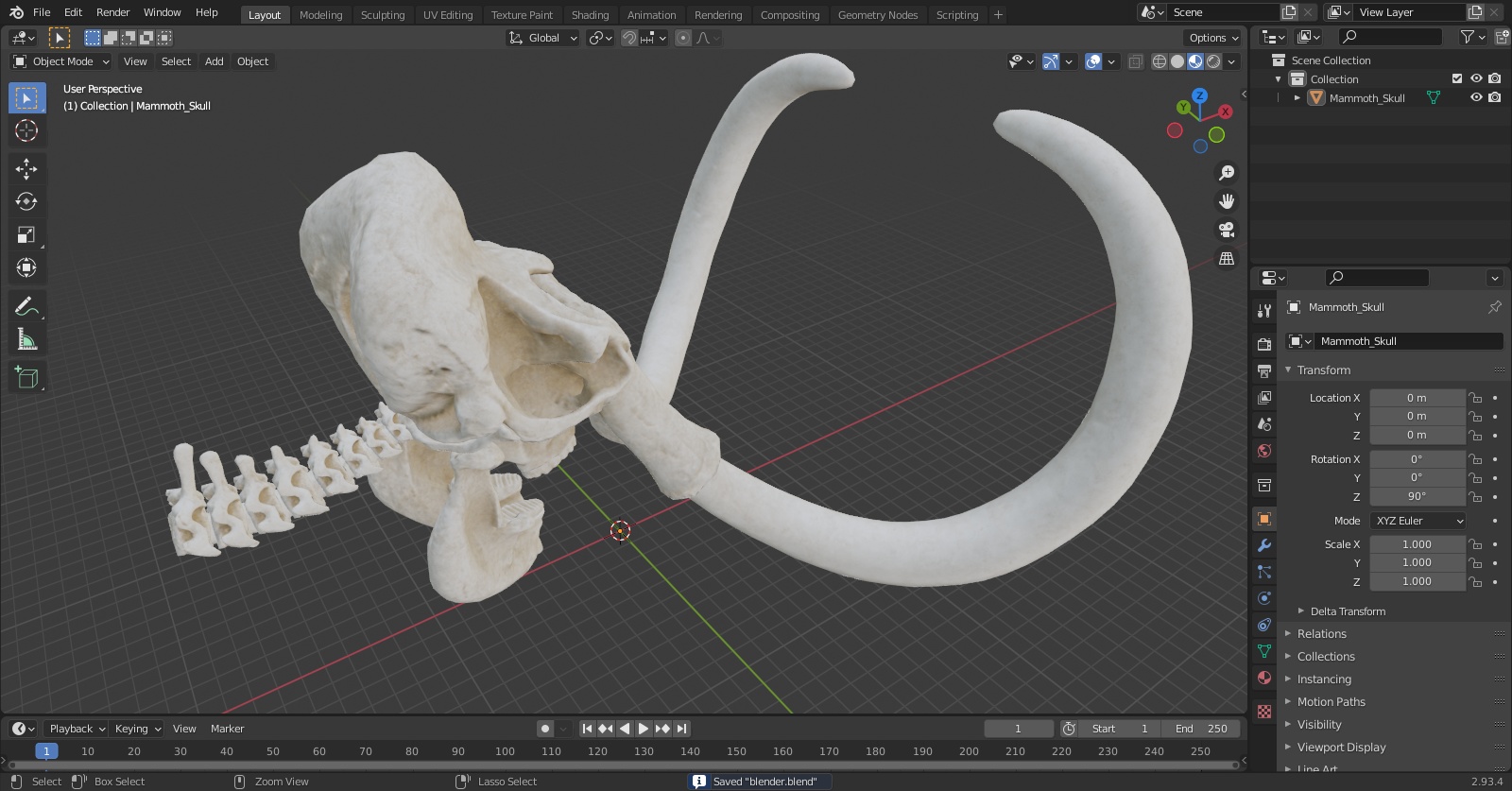 3D Mammoth Skull model