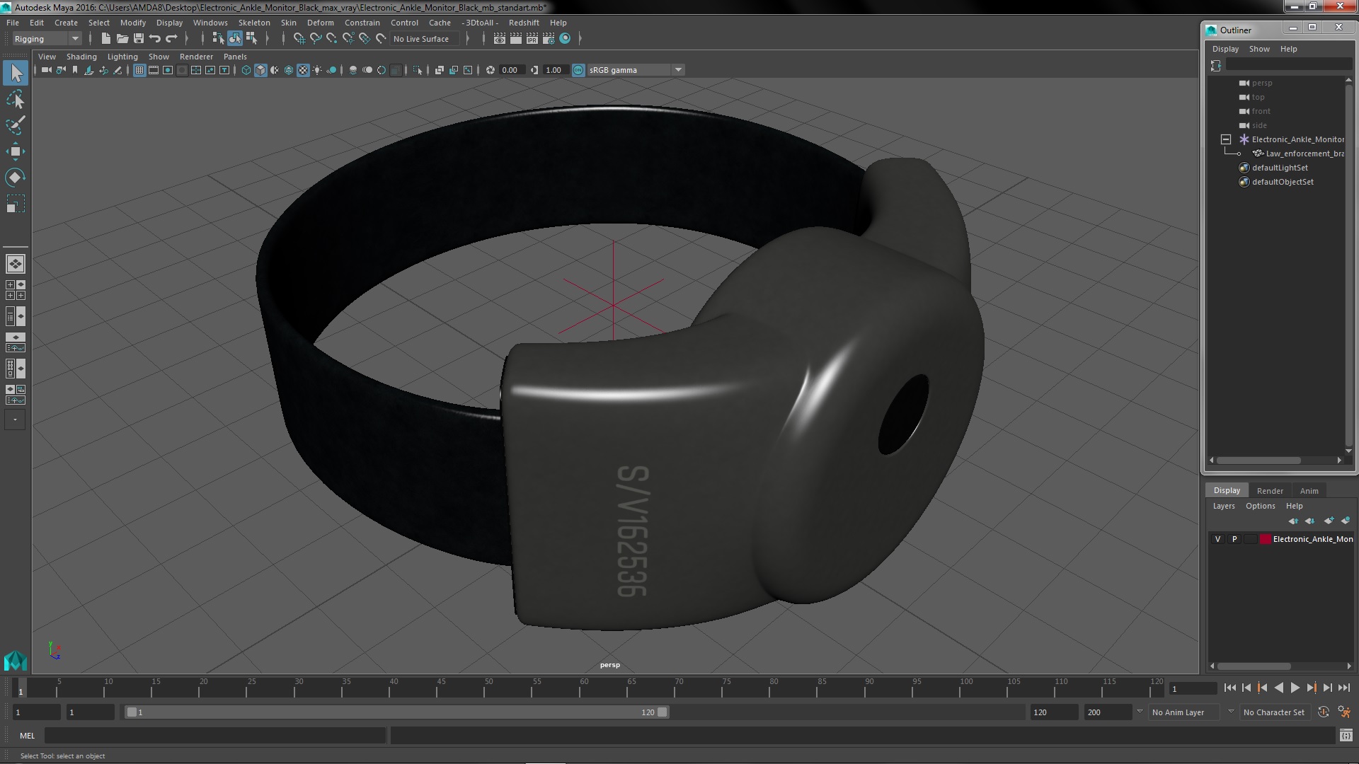 3D model Electronic Ankle Monitor Black