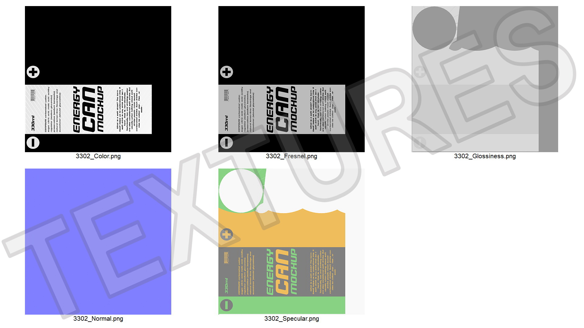 3D Energy Can Mockup 330ml Slim model