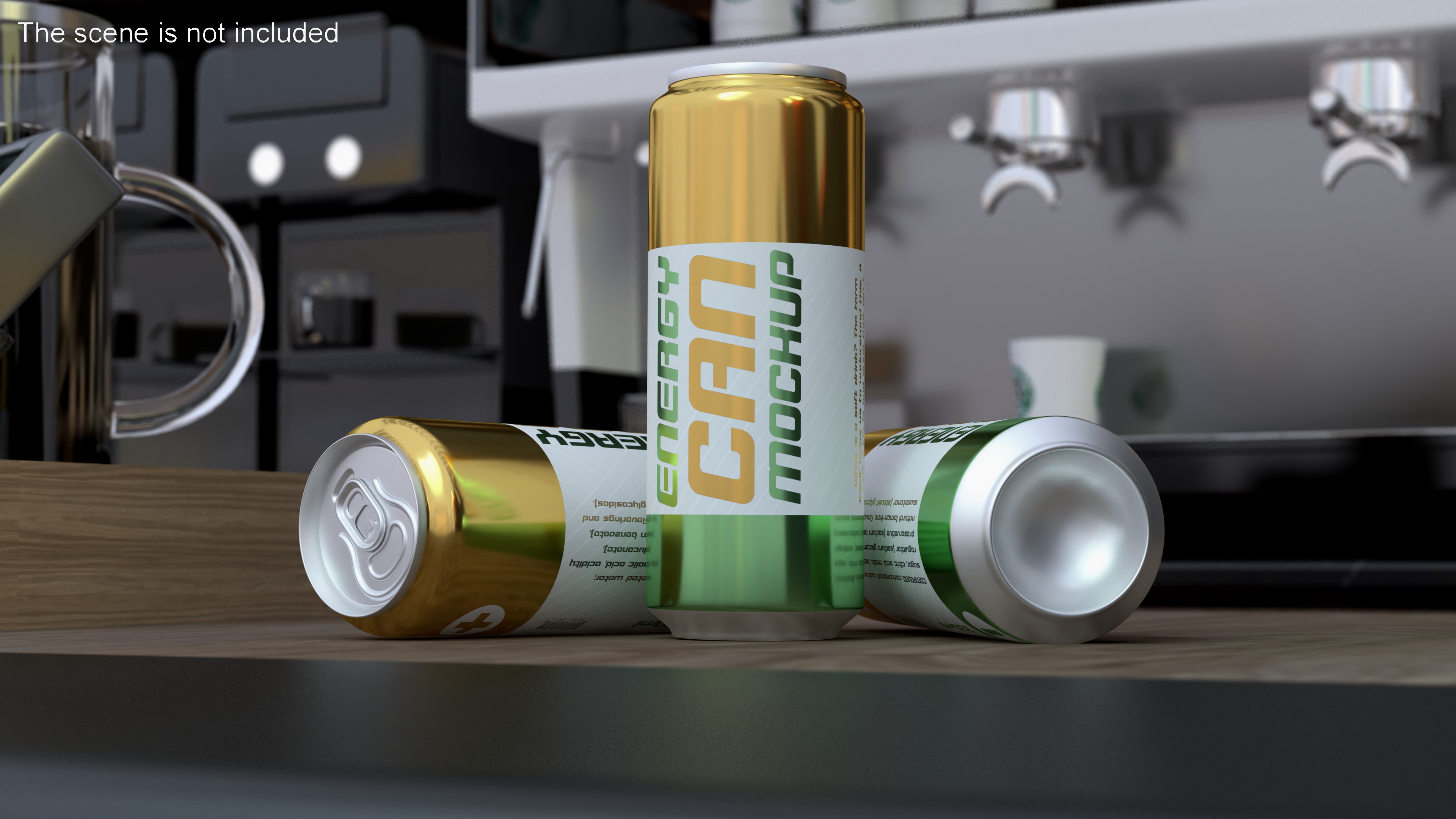 3D Energy Can Mockup 330ml Slim model