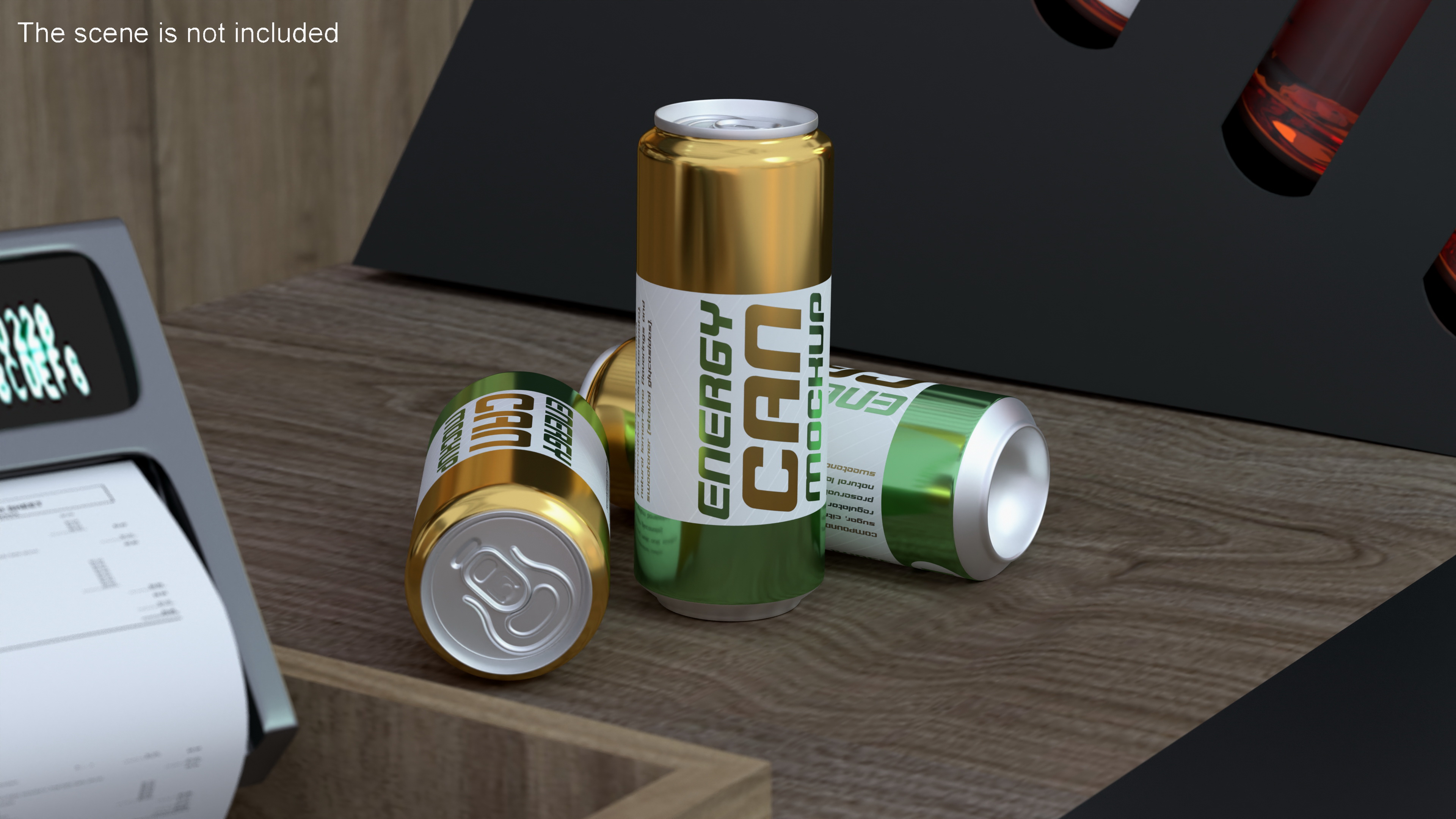 3D Energy Can Mockup 330ml Slim model